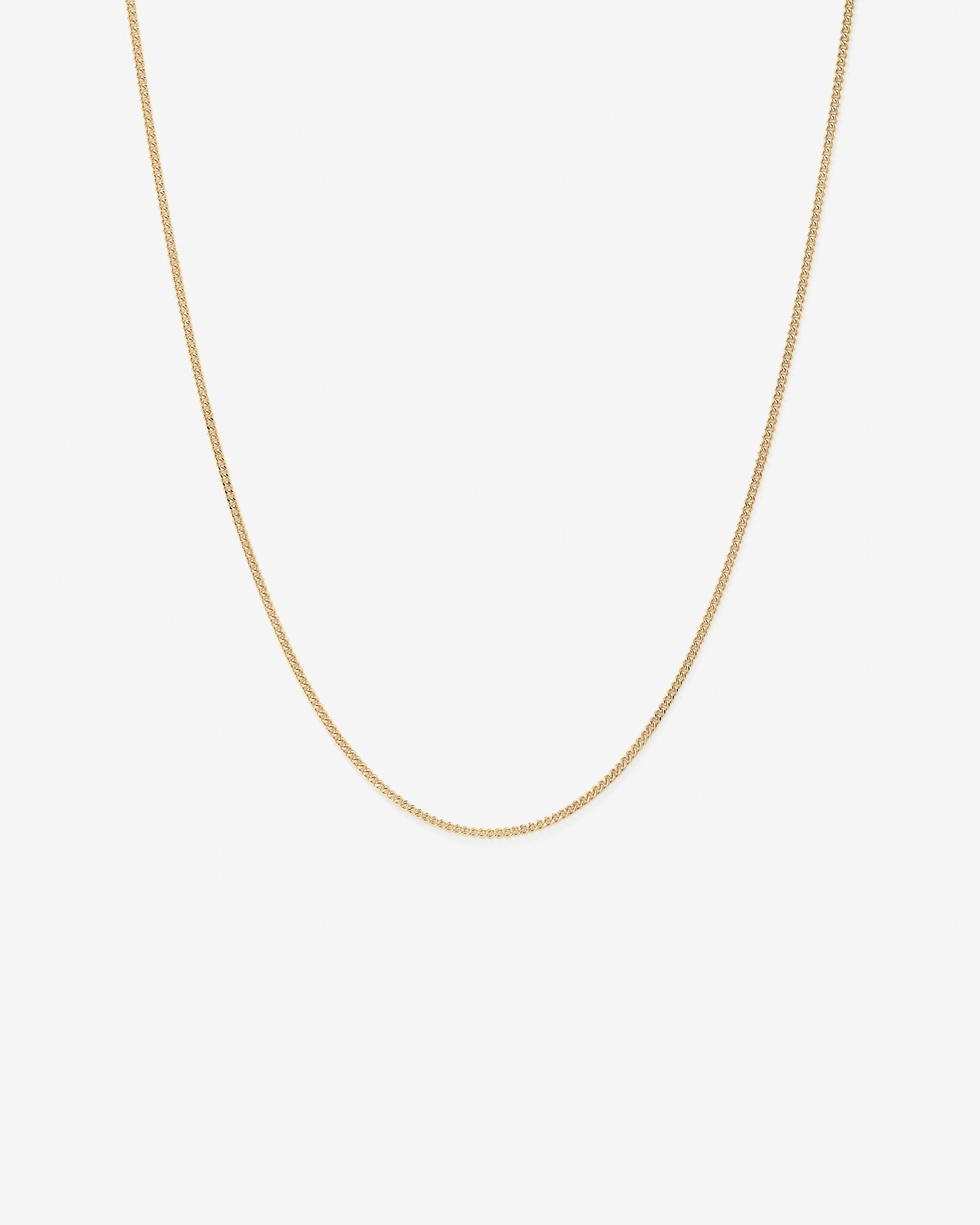 60cm (17") 2.1mm Width Solid Diamond Cut Curb Chain in 10kt Yellow Gold