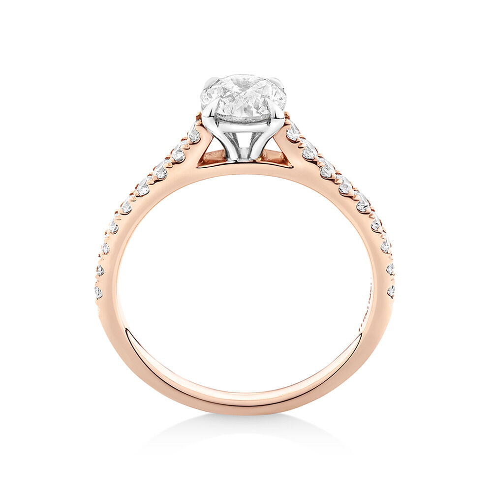 Engagement Ring with 1 1/4 Carat TW of Diamonds in 14kt Rose/White Gold