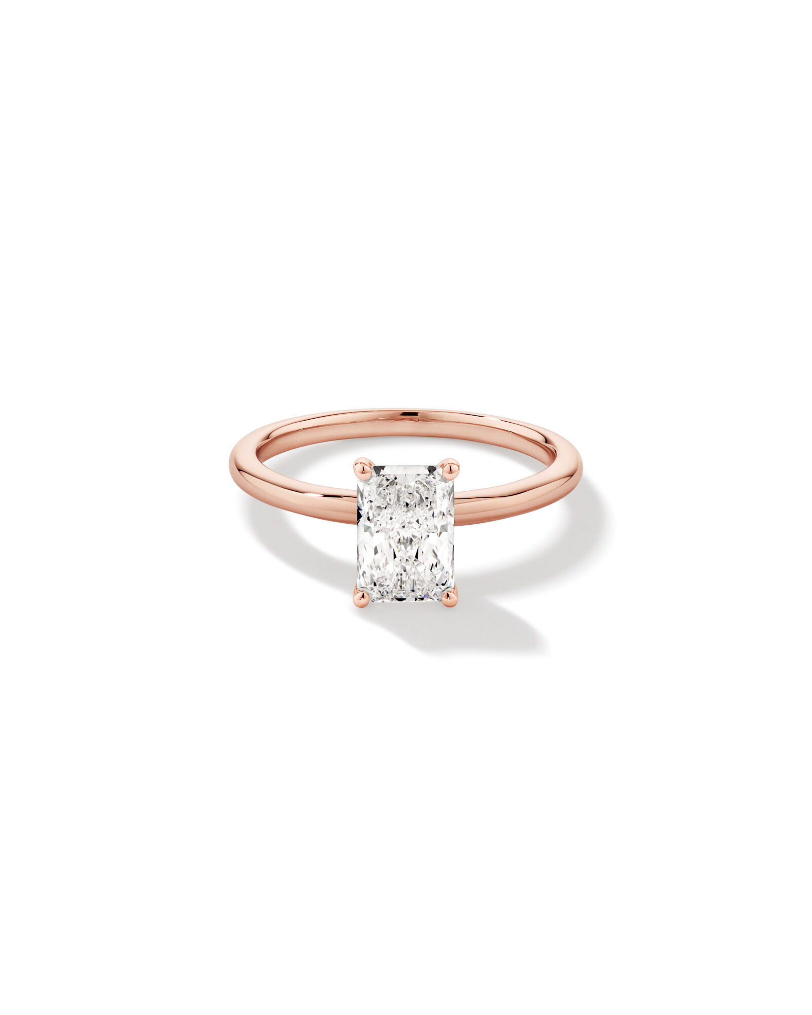 1.25 Carat TW Radiant Laboratory-Grown Diamond Solitaire Engagement Ring in 14kt Rose Gold