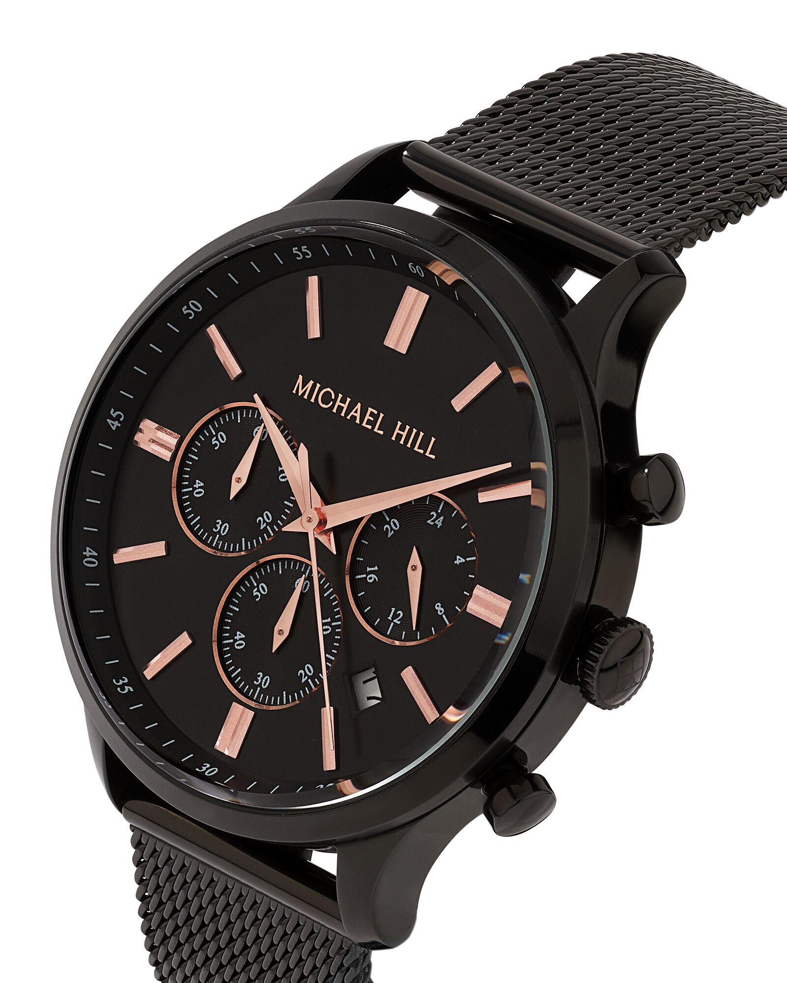 Men's Chronograph Watch in Black Tone Stainless Steel