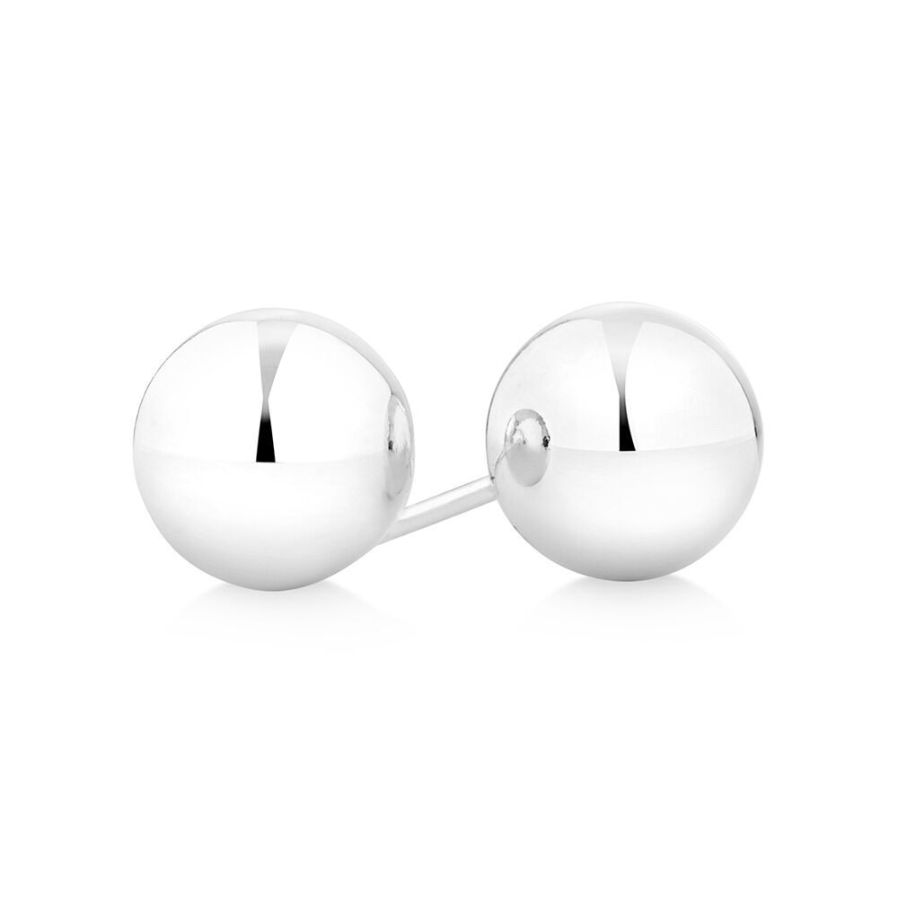 8mm Ball Stud Earrings in Sterling Silver