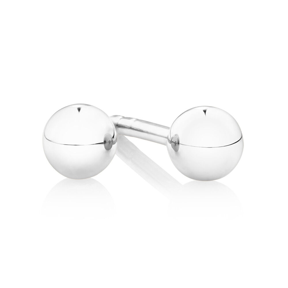 3mm Ball Stud Earrings in 10kt White Gold