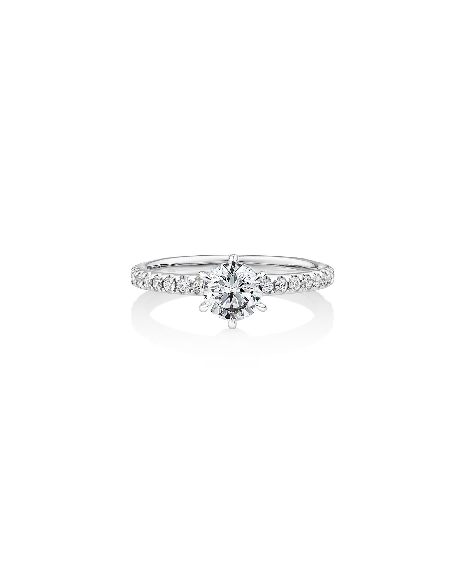 Sir Michael Hill Designer Engagement Ring with 0.99 Carat TW of Diamonds in 18kt White Gold