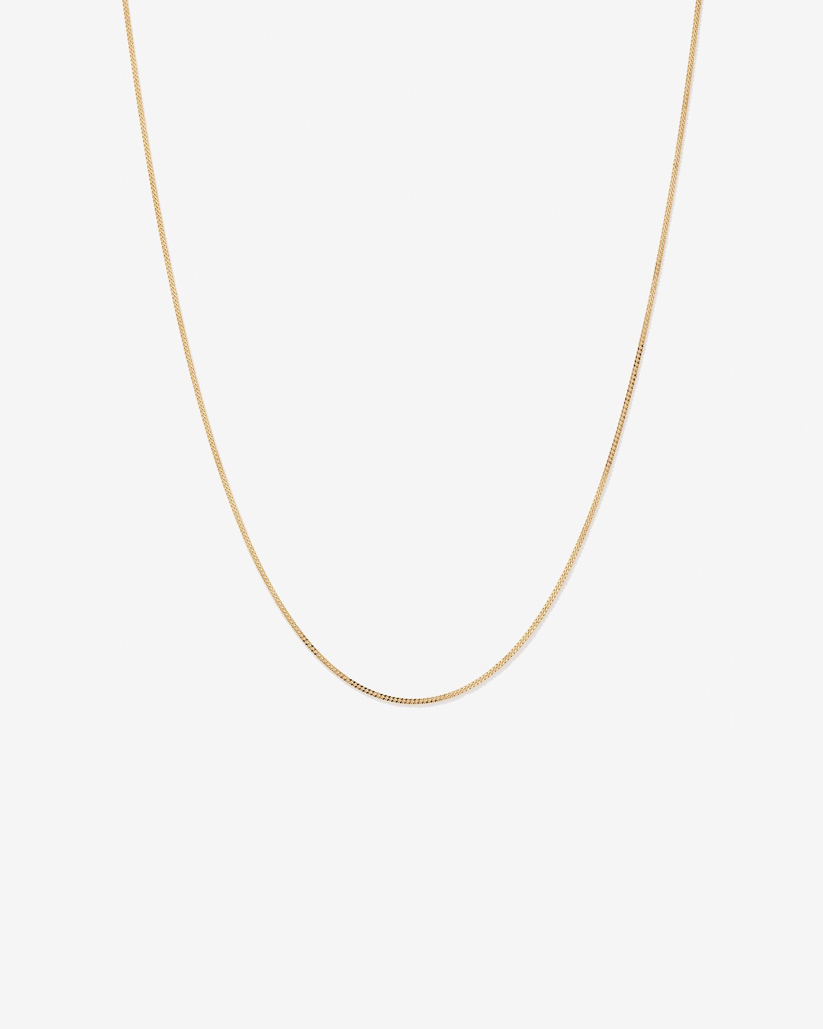 60cm (17") 1.44mm Width Solid Diamond Cut Curb Chain in 10kt Yellow Gold