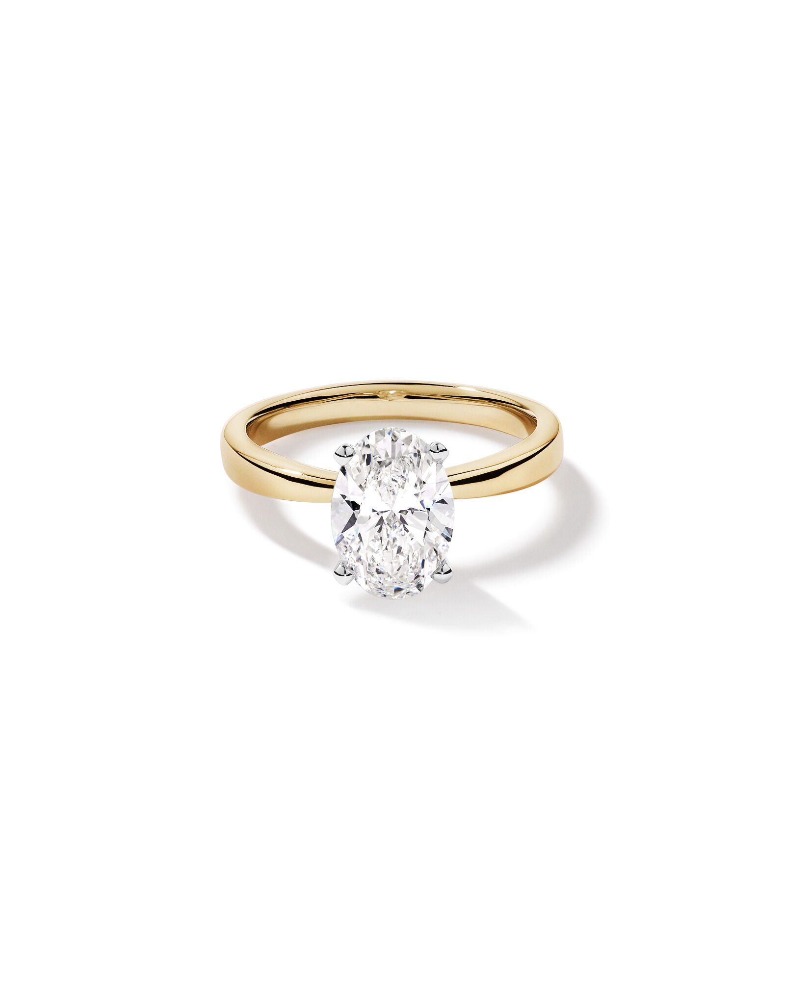 2.00 Carat TW Oval Cut Lab-Grown Diamond Solitaire Engagement Ring in 14kt Yellow and White Gold