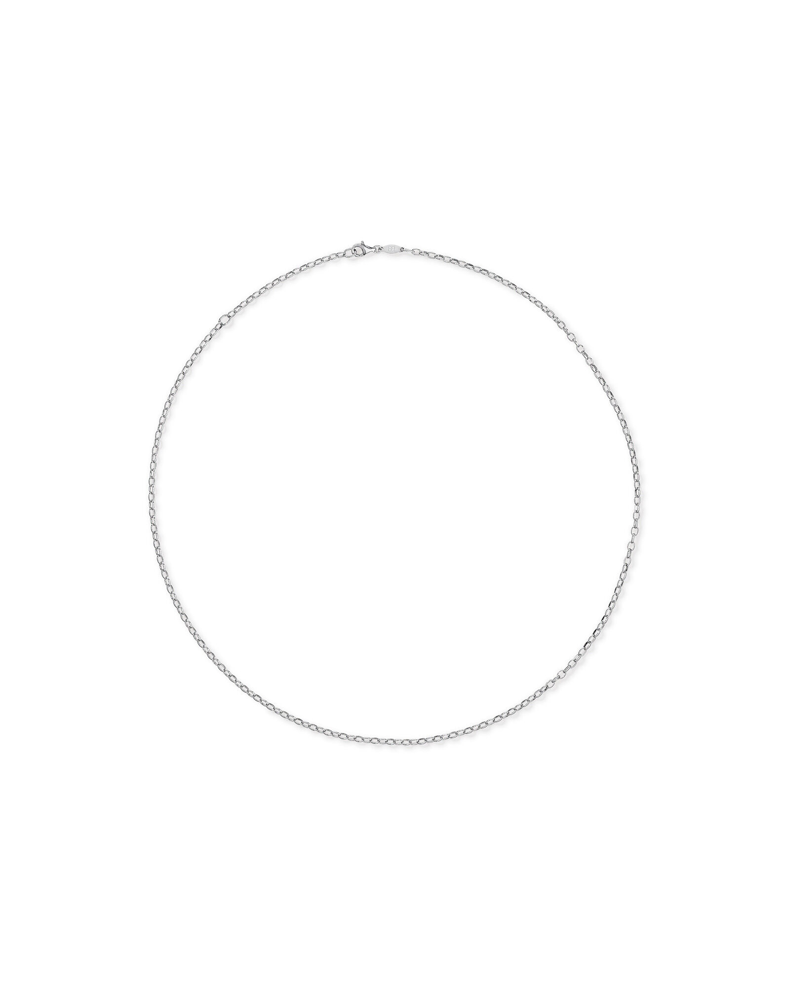50cm (20") 2.5mm Width Oval Belcher Chain Necklace in Sterling Silver