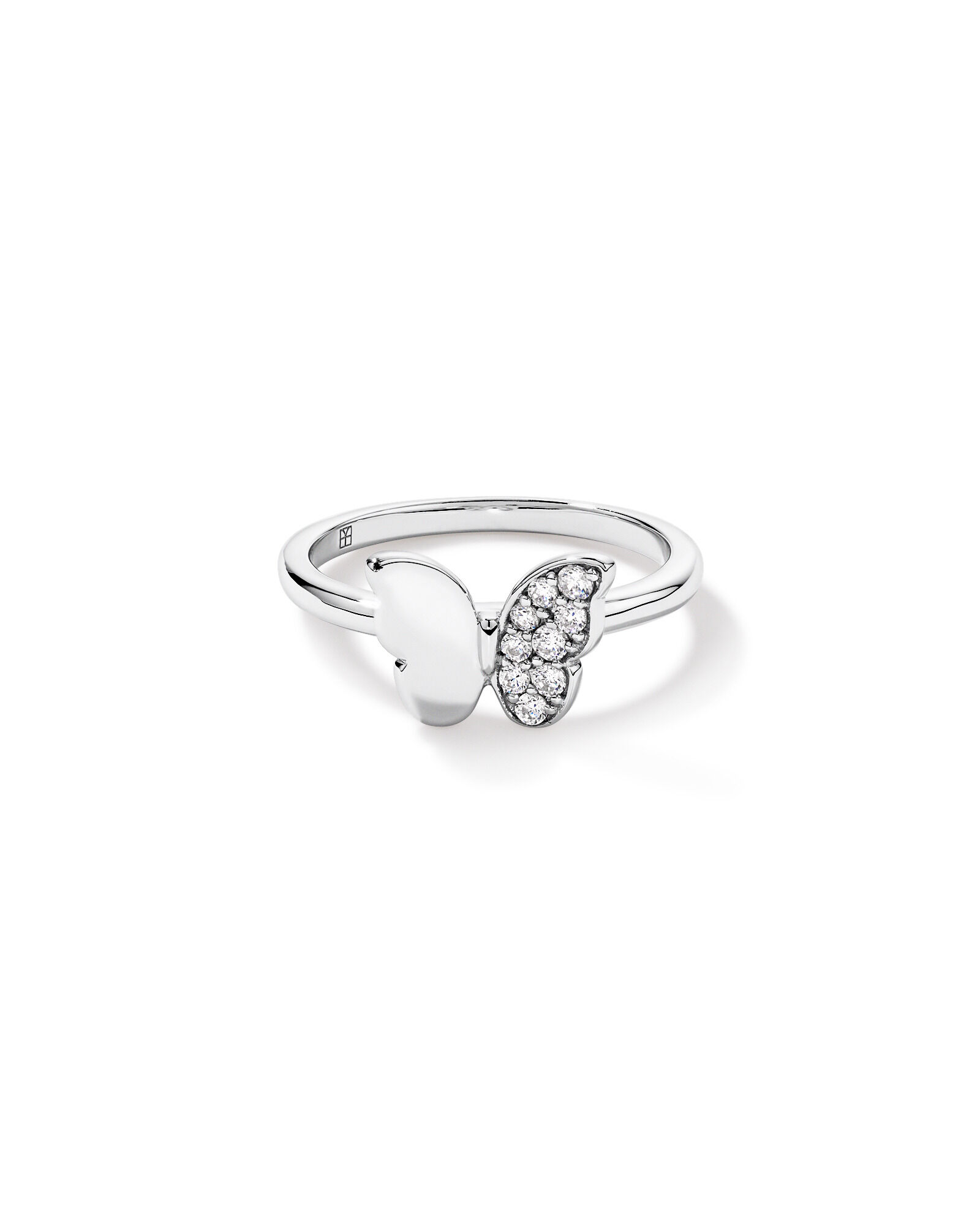 Butterfly Ring with Cubic Zirconia in Sterling Silver