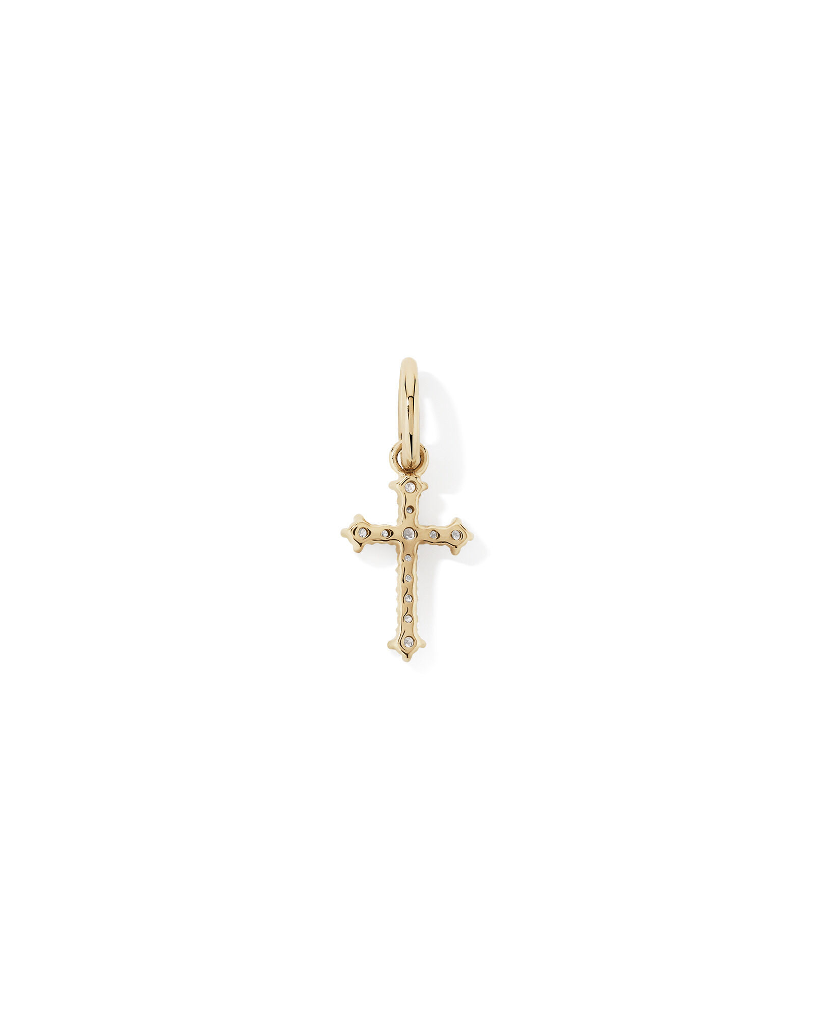 0.10 Carat TW Diamond Cross Pendant in 10kt Yellow Gold