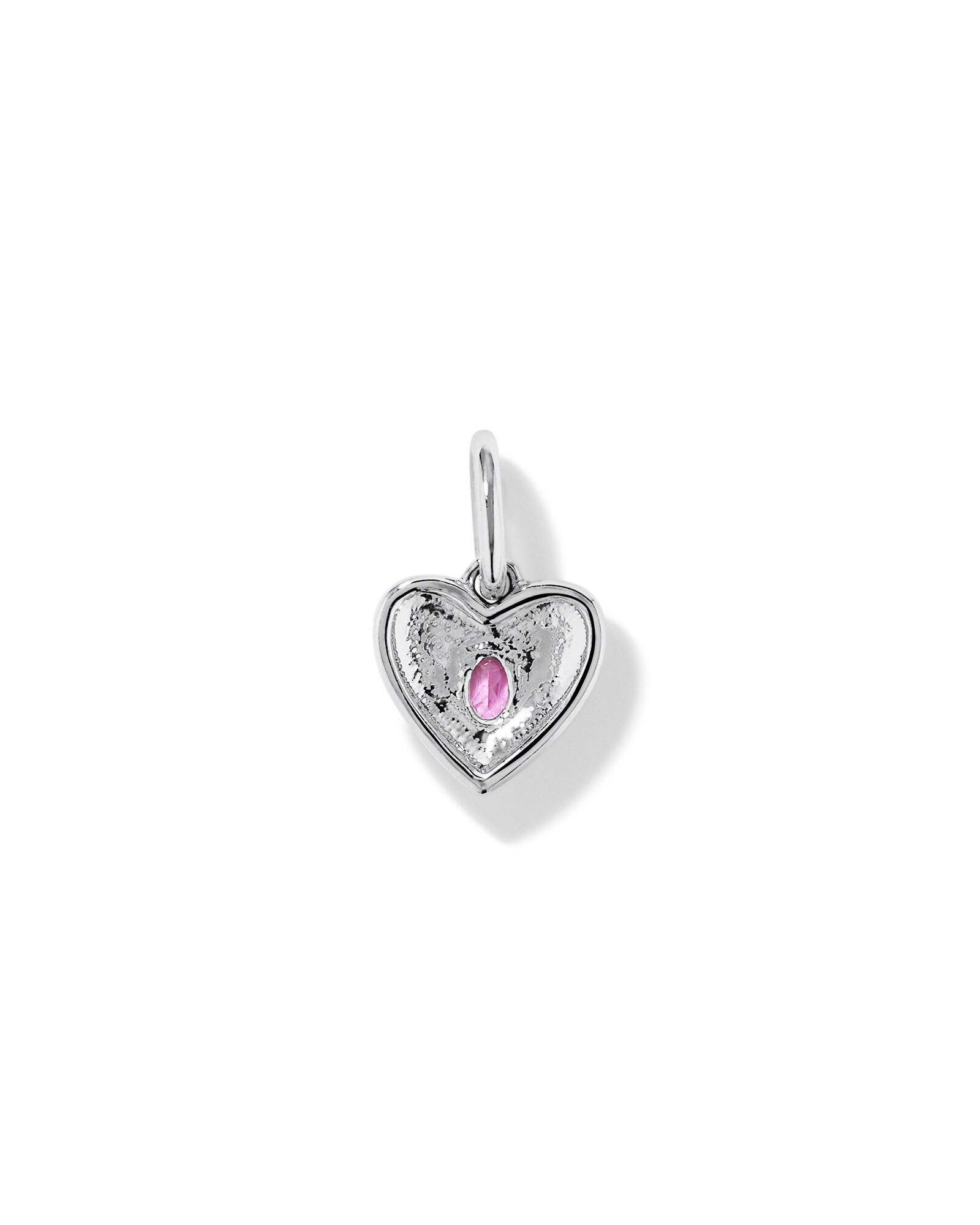 Heart Created Pink Sapphire Pendant in 10kt White Gold
