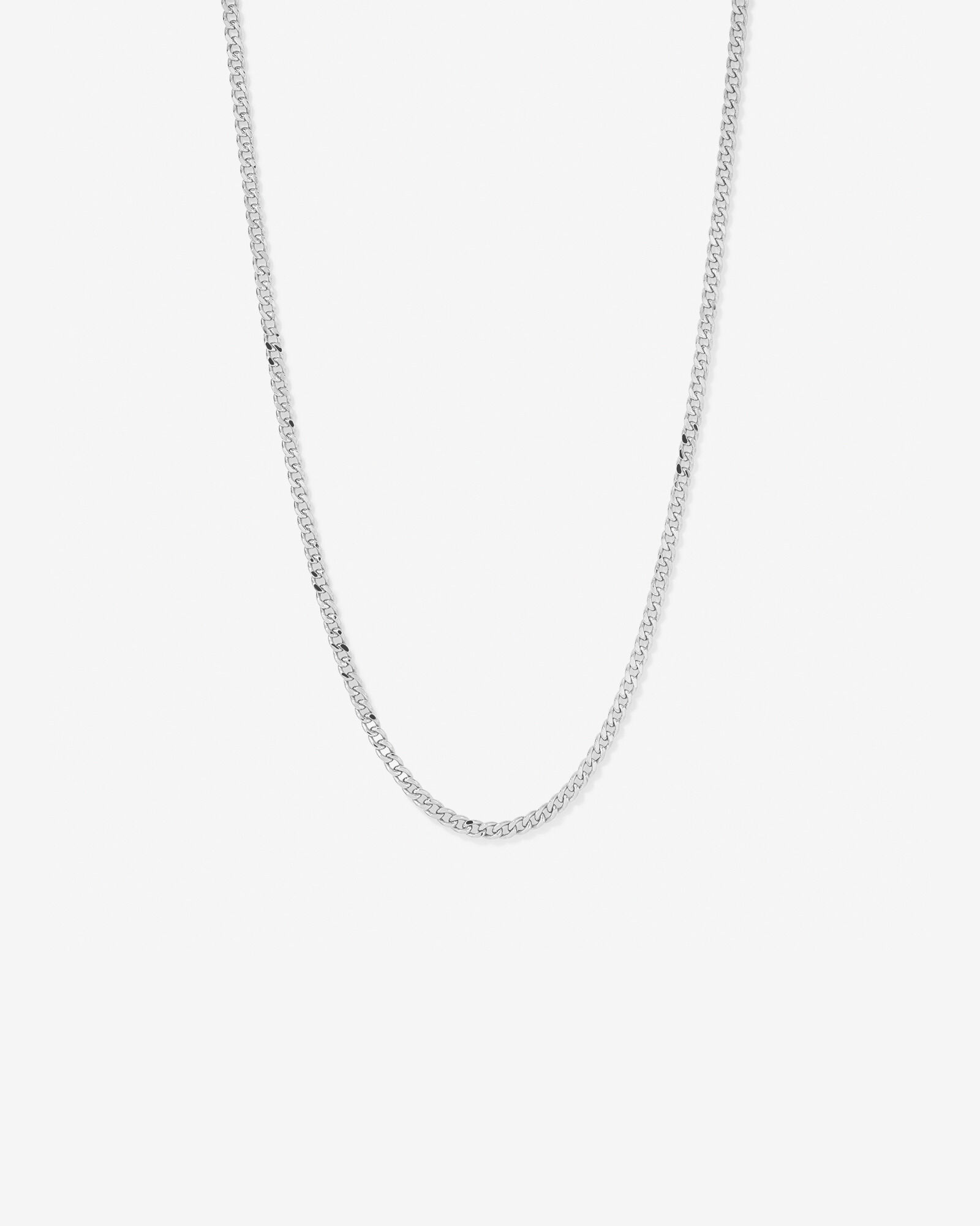 60cm (22") 5.5mm Width Semi Solid Diamond Cut Curb Chain in 10kt White Gold