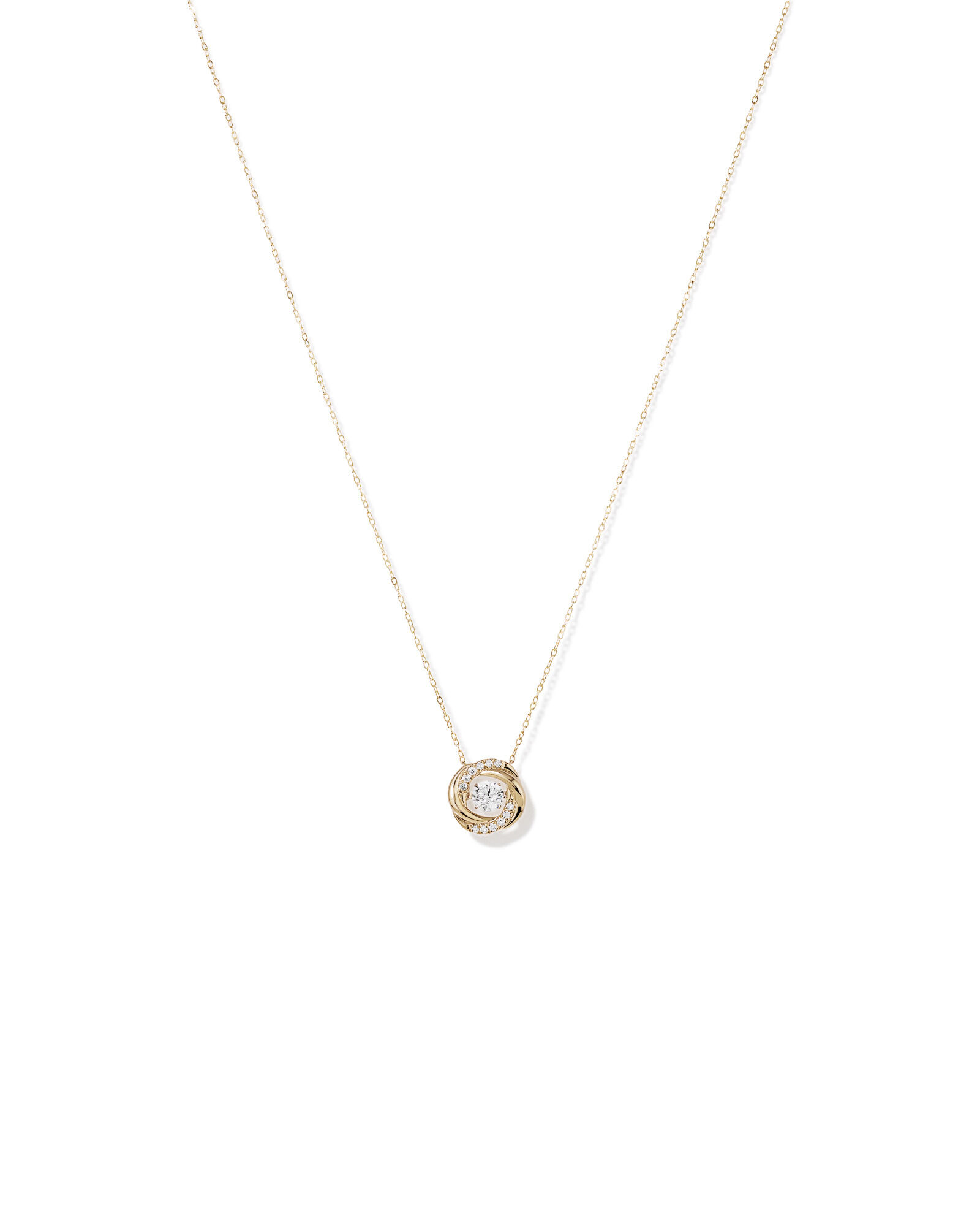 Lume Lab Swirl Pendant with 0.60 Carat TW of Laboratory-Grown Diamonds in 10kt Yellow Gold