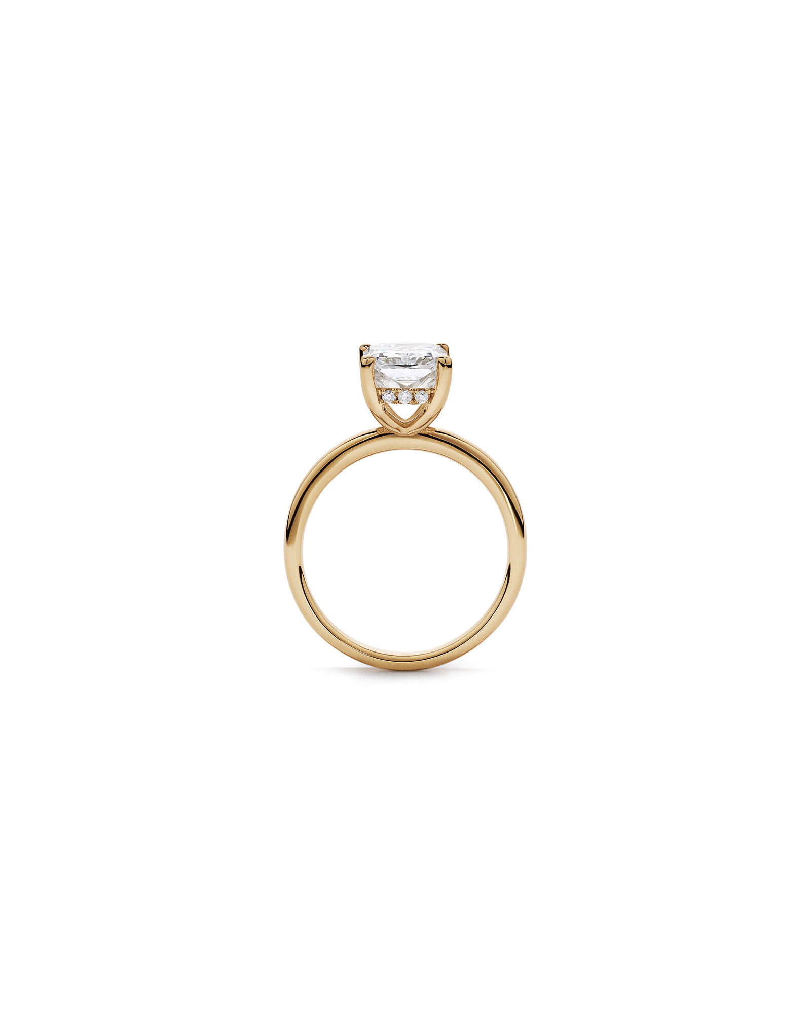 3.10 Carat TW Radiant Cut Laboratory-Grown Diamond Solitaire Ring in 18kt Yellow Gold