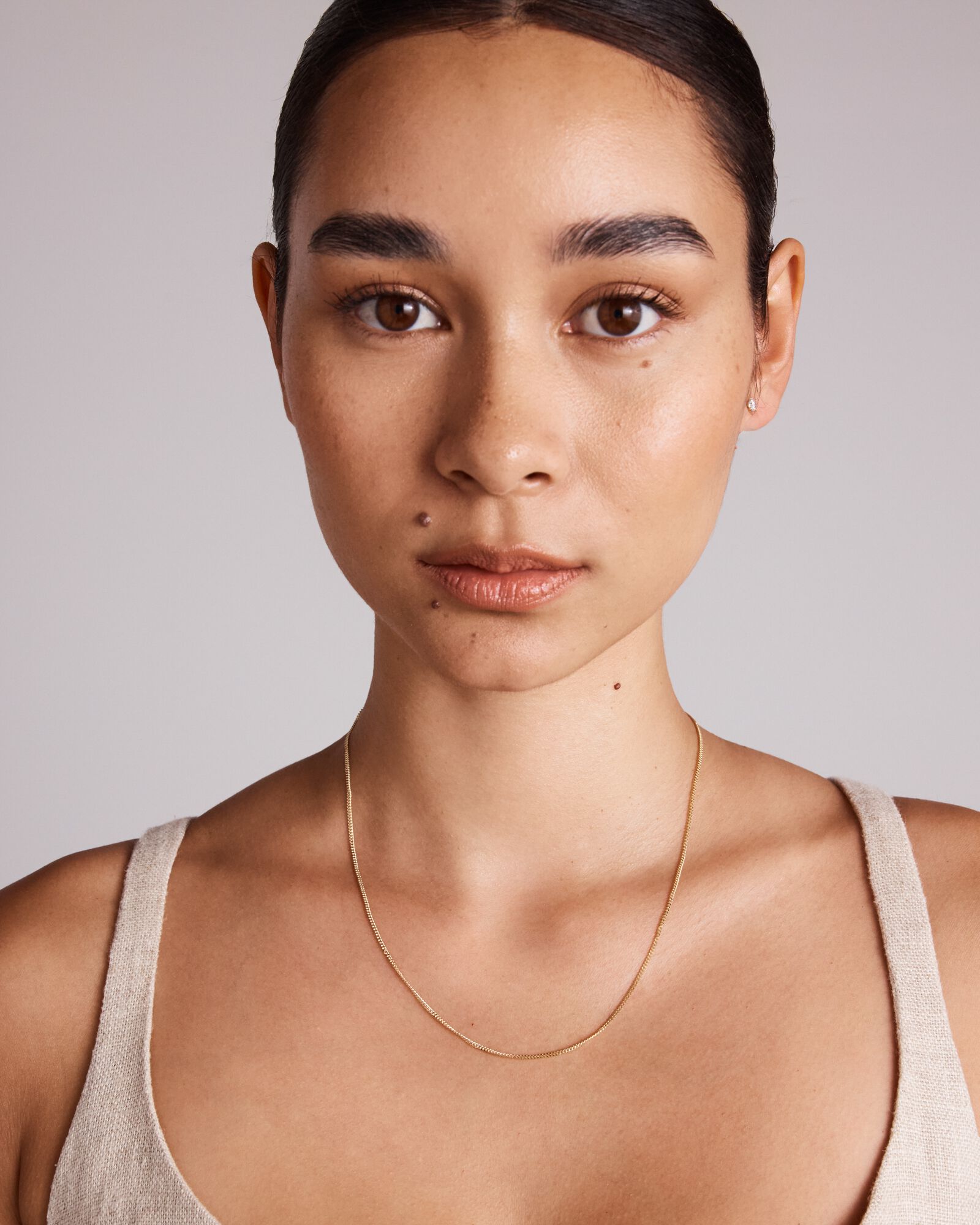 45cm (17") 1.44mm Width Solid Diamond Cut Curb Chain in 10kt Yellow Gold