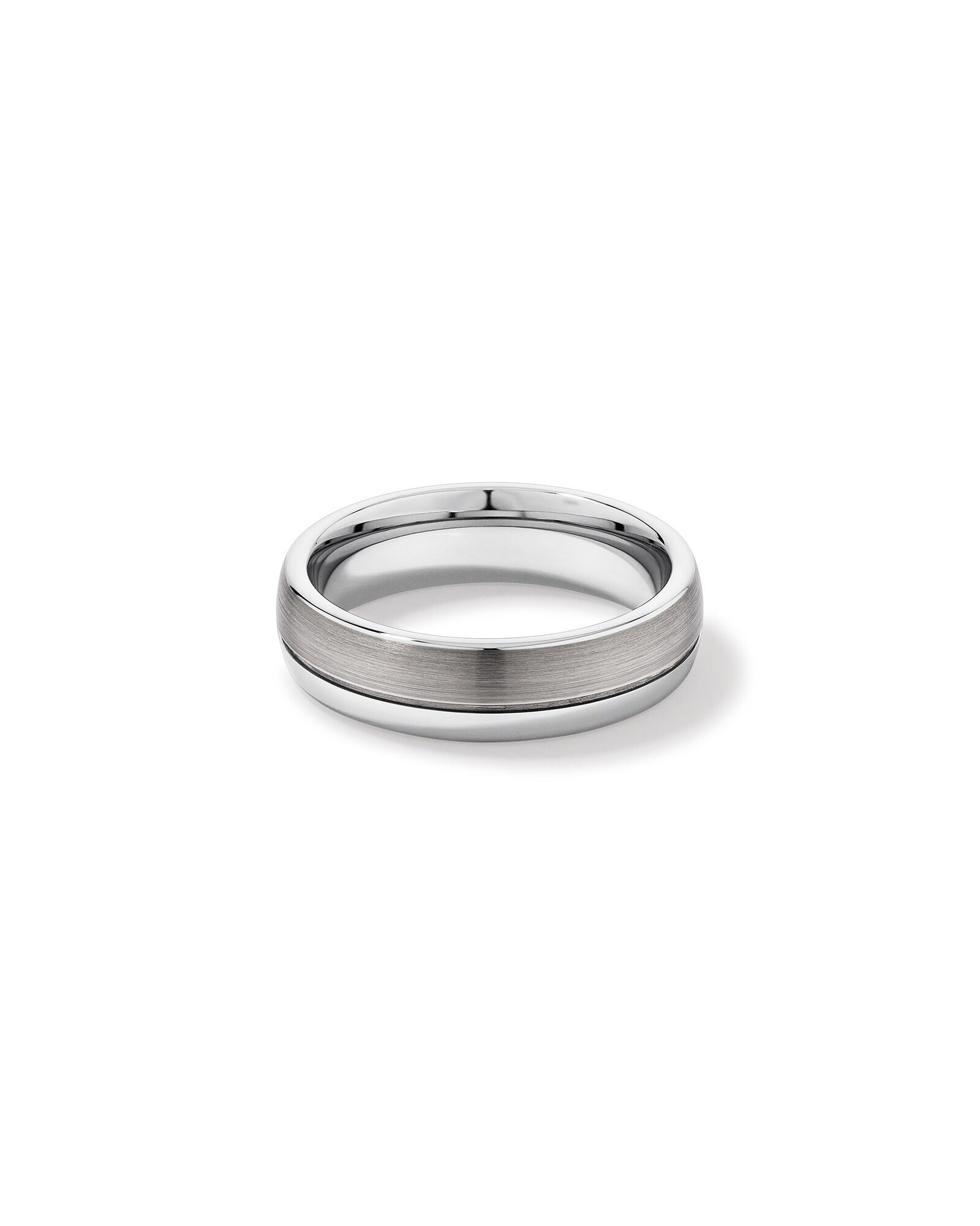 6mm Polished and Brushed Tungsten Wedding Band