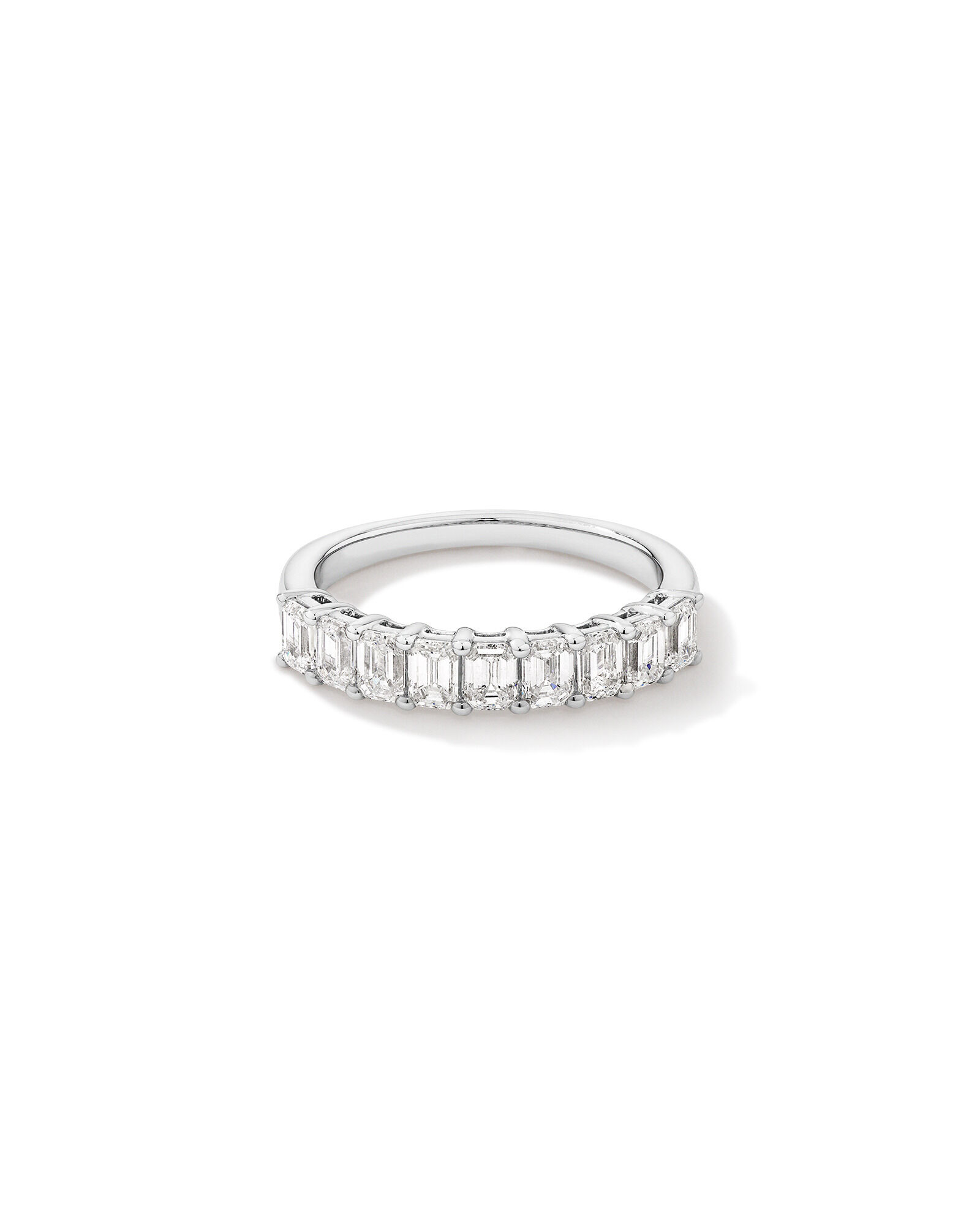 1.17 Carat TW Emerald Cut Laboratory-Grown Diamond Wedding Band in 14kt White Gold