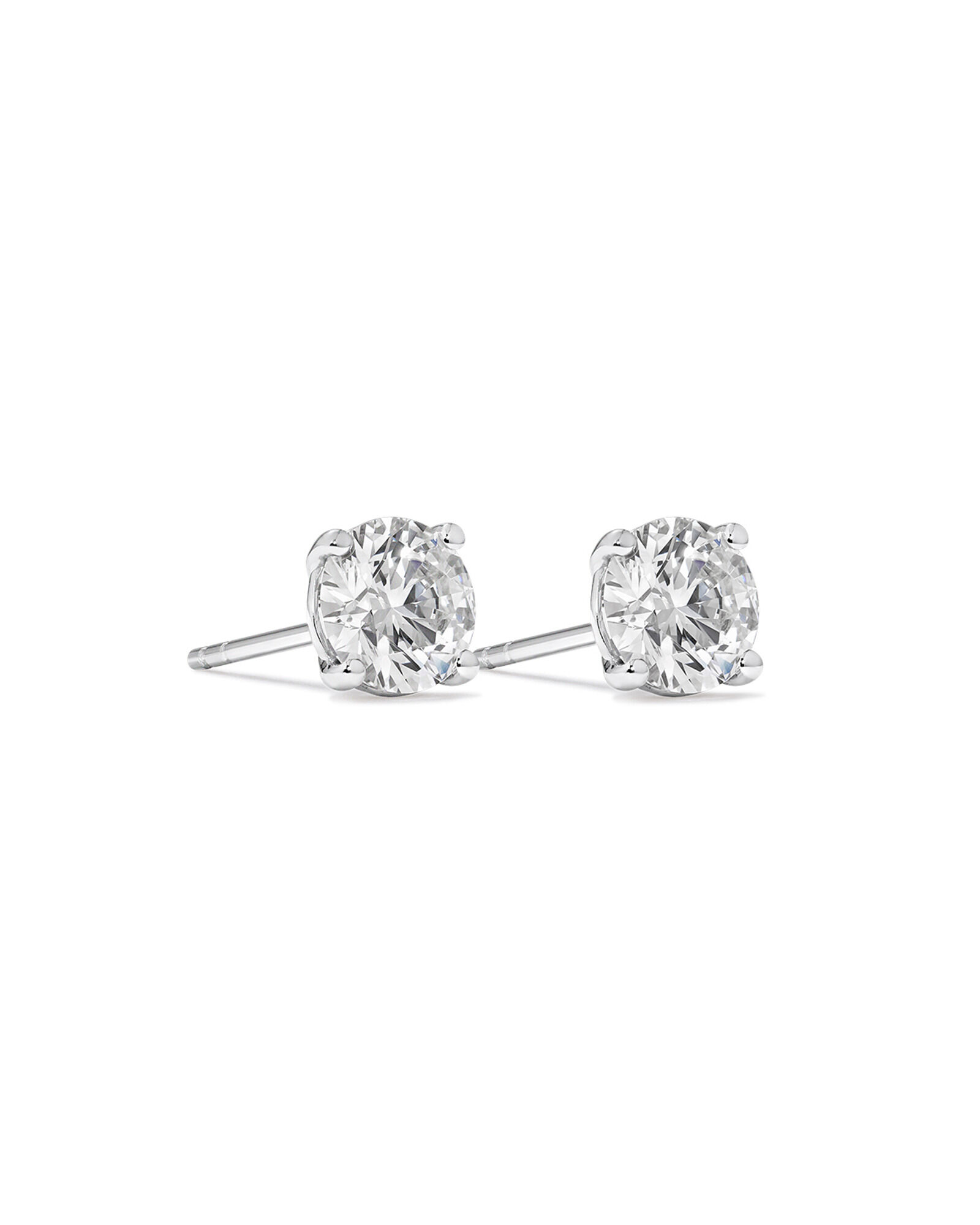 1.50 Carat TW Laboratory-Grown Diamond Solitaire Stud Earrings in 14kt White Gold