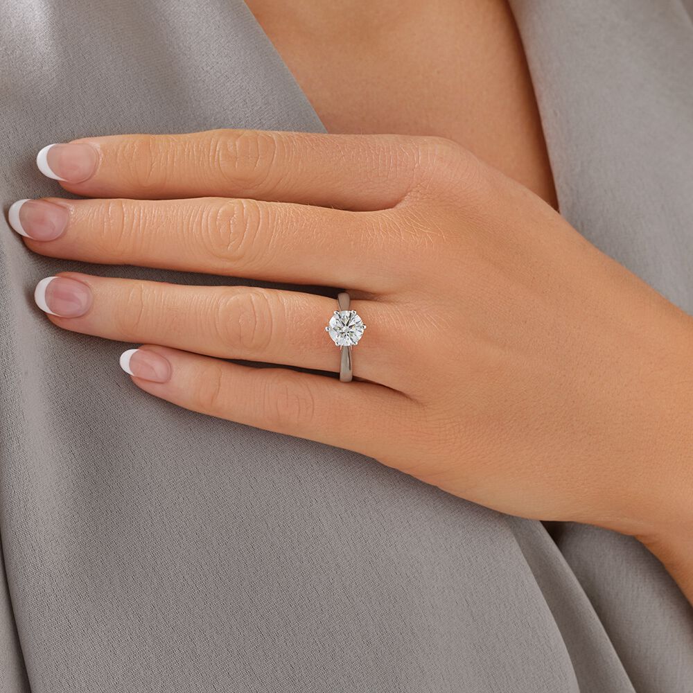 Certified Solitaire Engagement Ring with a 2 Carat TW Diamond in 14kt White Gold