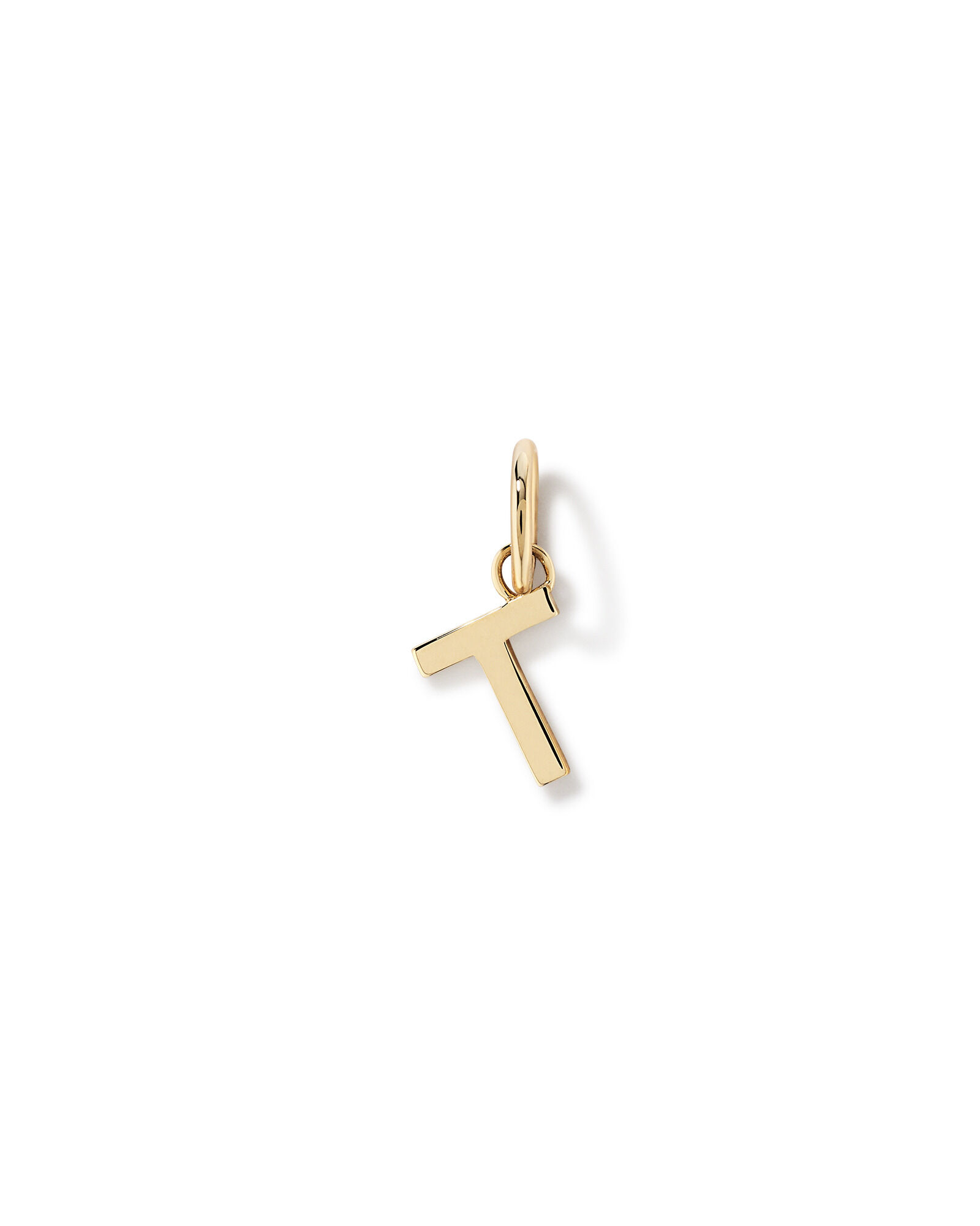 Letter T Initial Pendant in 10kt Yellow Gold