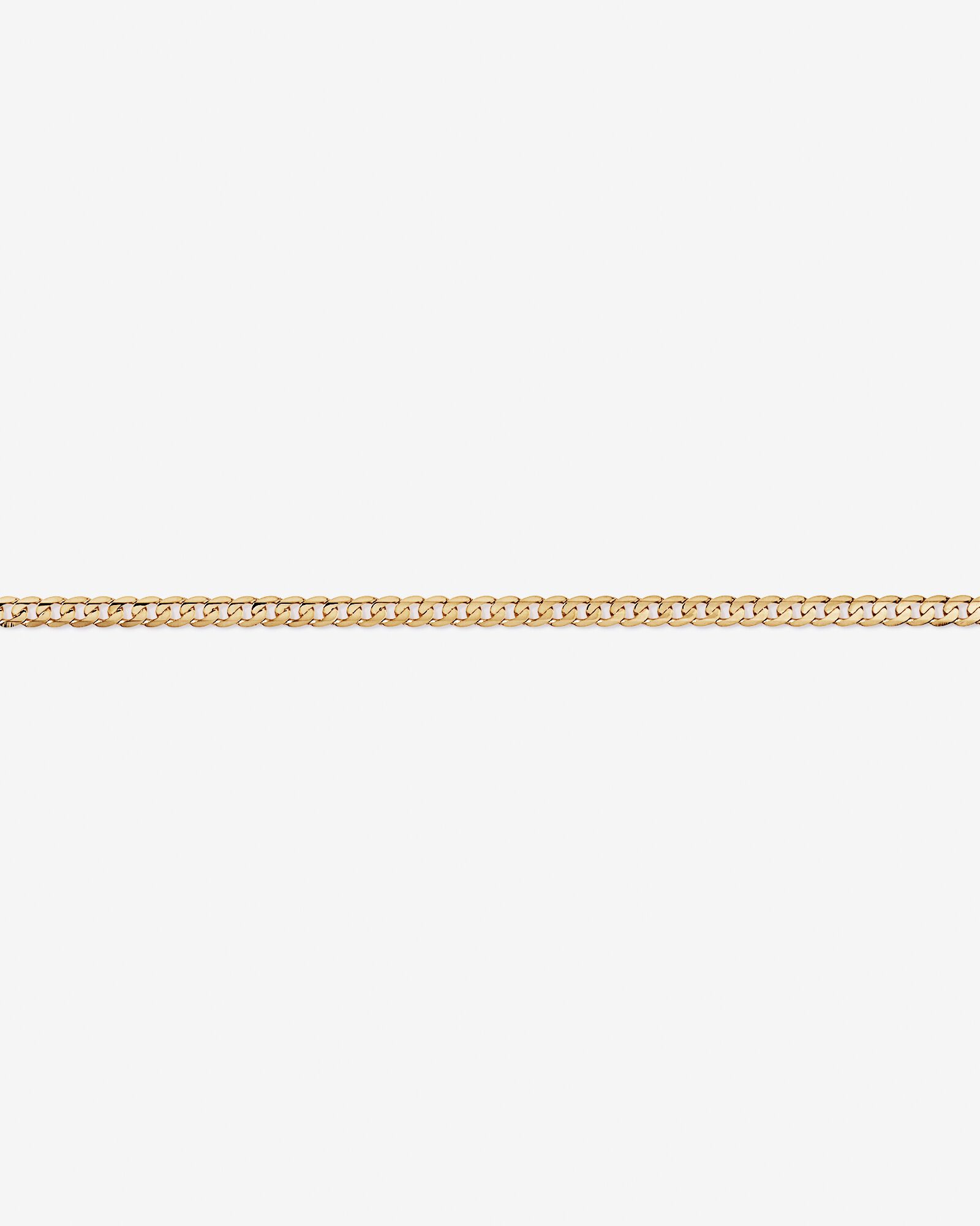 17cm (22") 3mm Width Solid Flat Bevelled Curb Bracelet in 10kt Yellow Gold