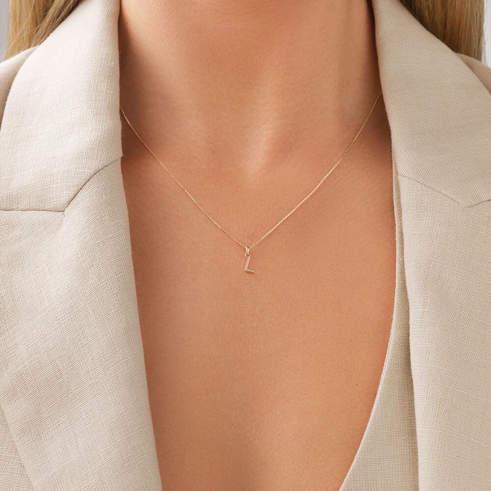 L Initial Pendant in 10kt Yellow Gold