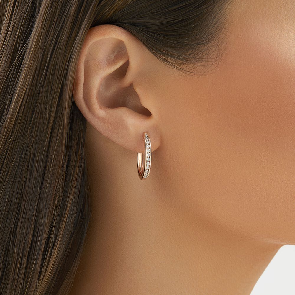 Huggie Earrings with 0.50 Carat TW of Diamonds in 10kt Rose Gold