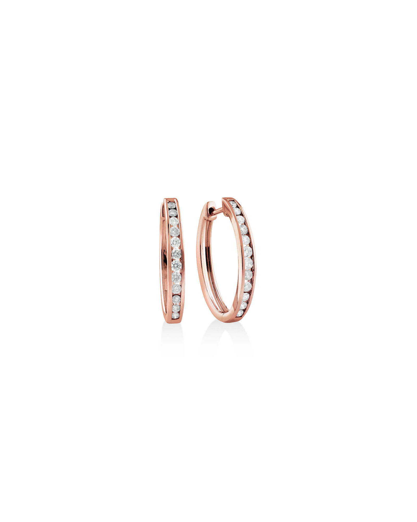 Huggie Earrings with 0.50 Carat TW of Diamonds in 10kt Rose Gold