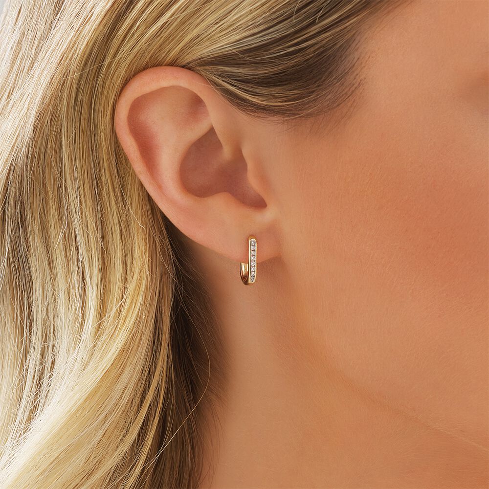 Huggies with 0.14 Carat TW of Diamonds in 10kt Yellow Gold