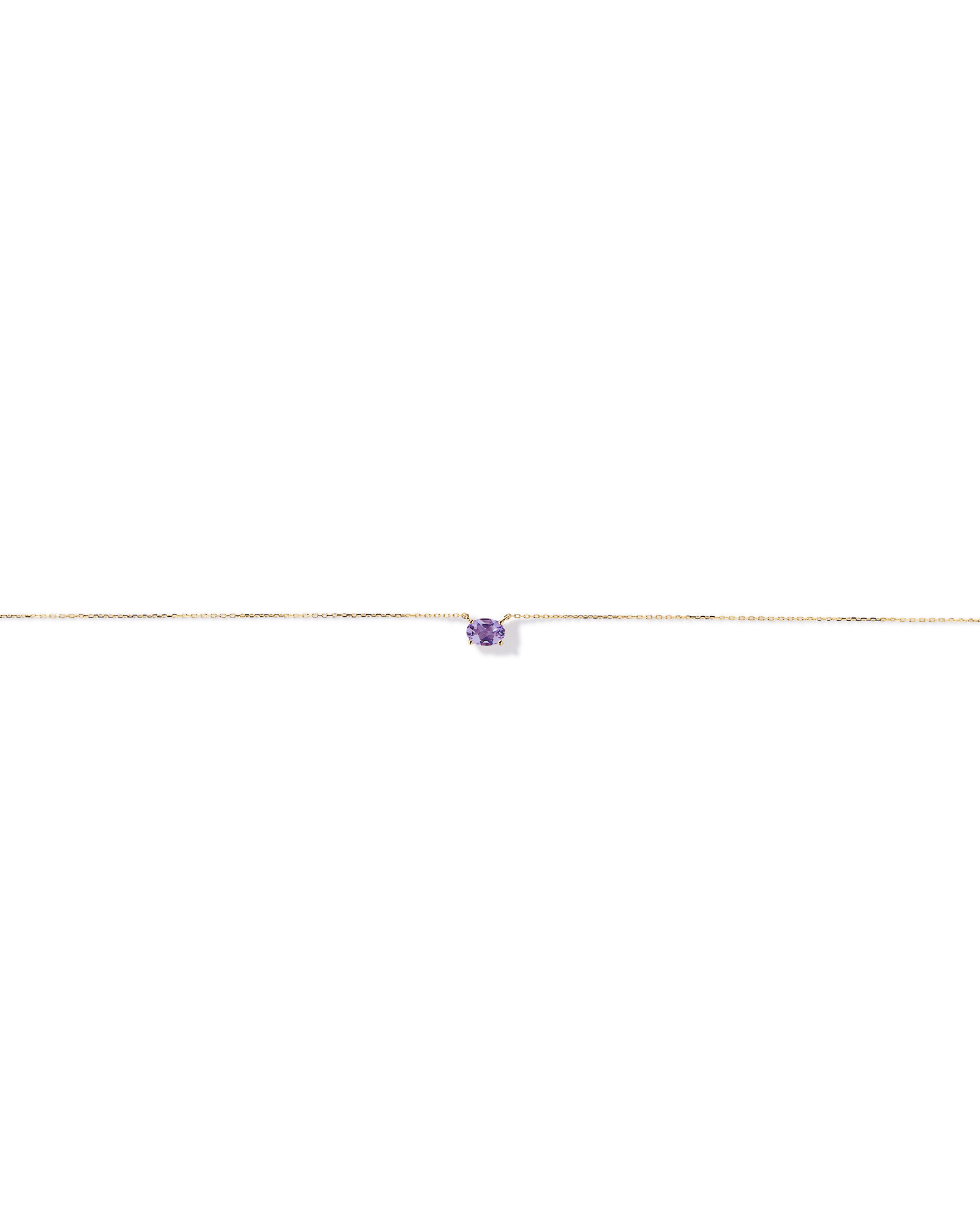 Oval East-West Rose Amethyst Necklace in 10kt Yellow Gold