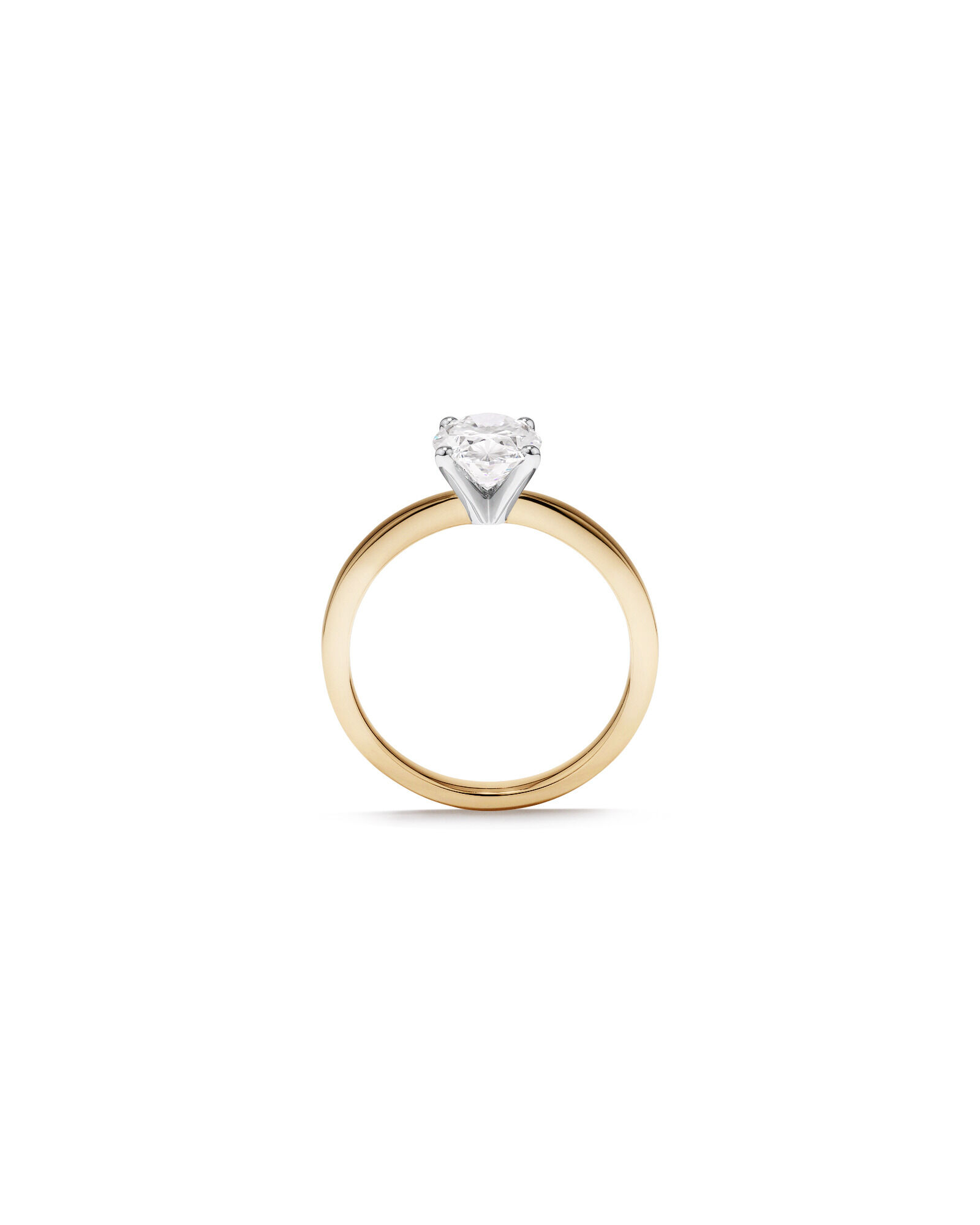 1.50 Carat TW Oval Cut Lab-Grown Diamond Solitaire Engagement Ring in 14kt Yellow and White Gold