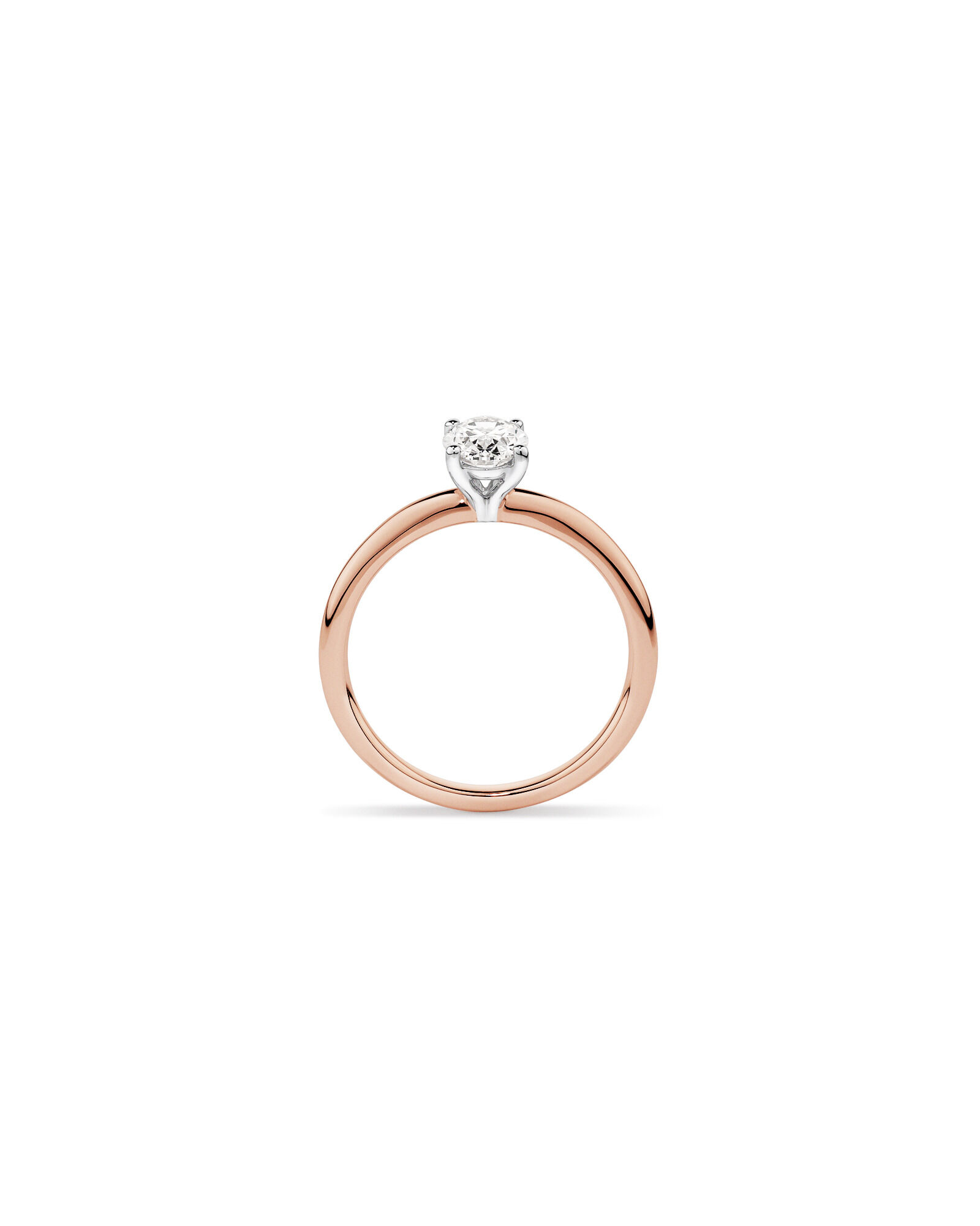 0.70 Carat TW Oval Laboratory-Grown Diamond Solitaire Engagement Ring in 14kt Rose and White Gold