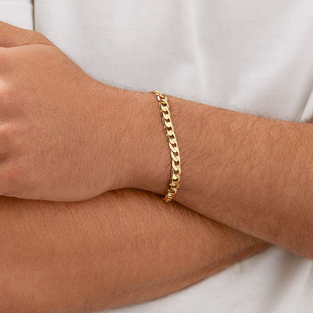 21cm (8.5") 6mm-6.5mm Width Curb Bracelet in 10kt Yellow Gold