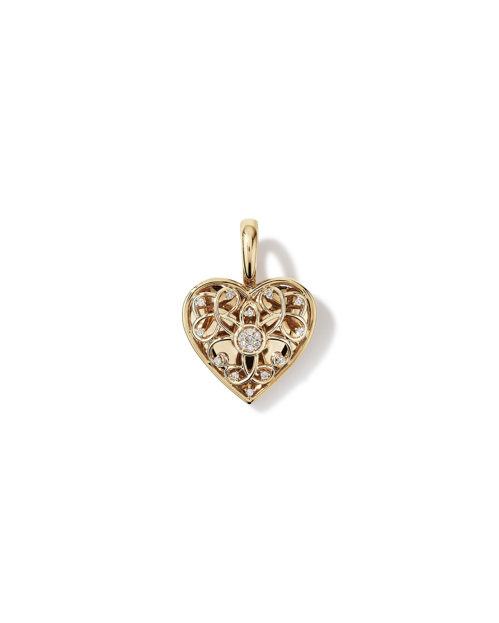 Diamond Heart Enhancer Pendant in 10kt Yellow Gold