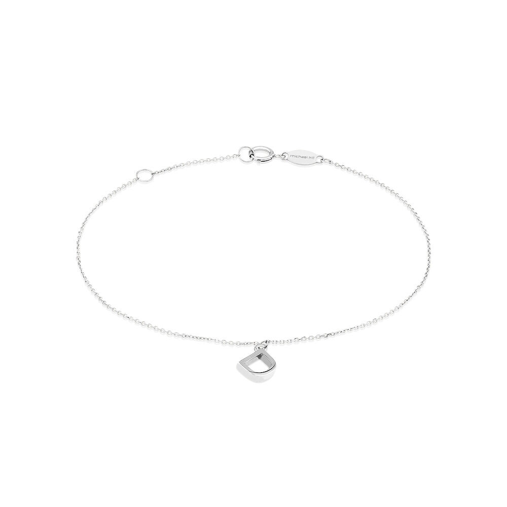 19cm (7.5") D Initial Bracelet in Sterling Silver