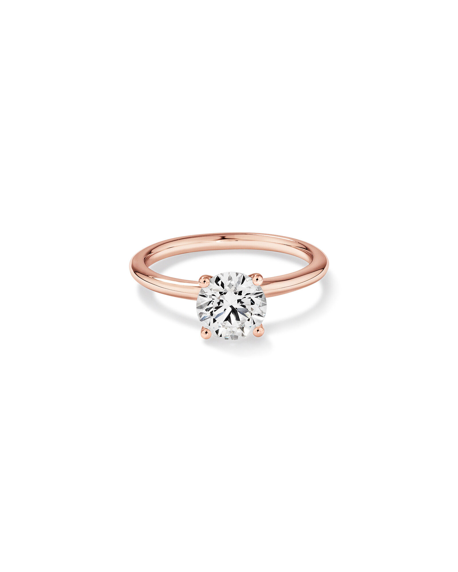 1.25 Carat TW Round Brilliant Laboratory-Grown Diamond Solitaire Engagement Ring in 14kt Rose Gold