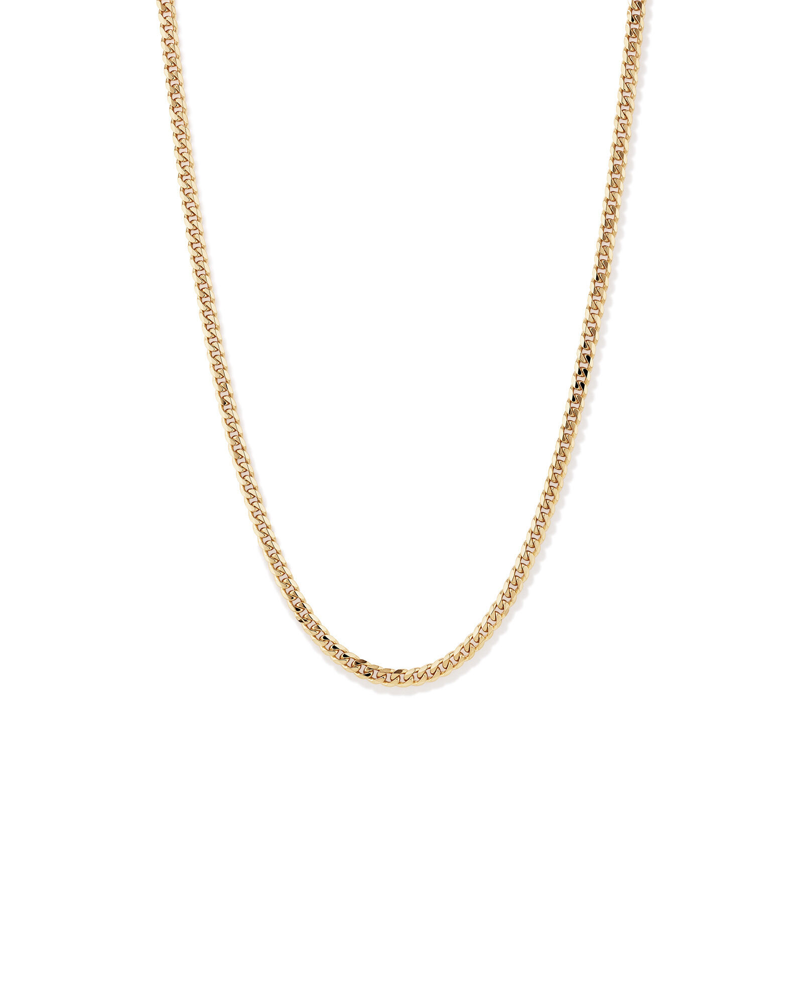55cm (22") 5.1mm Width Solid Concave Bevelled Curb Chain in 10kt Yellow Gold