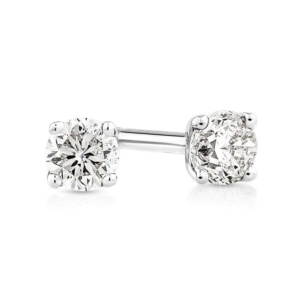 0.15 Carat TW Diamond Mini Solitaire Stud Earrings in 10kt White Gold