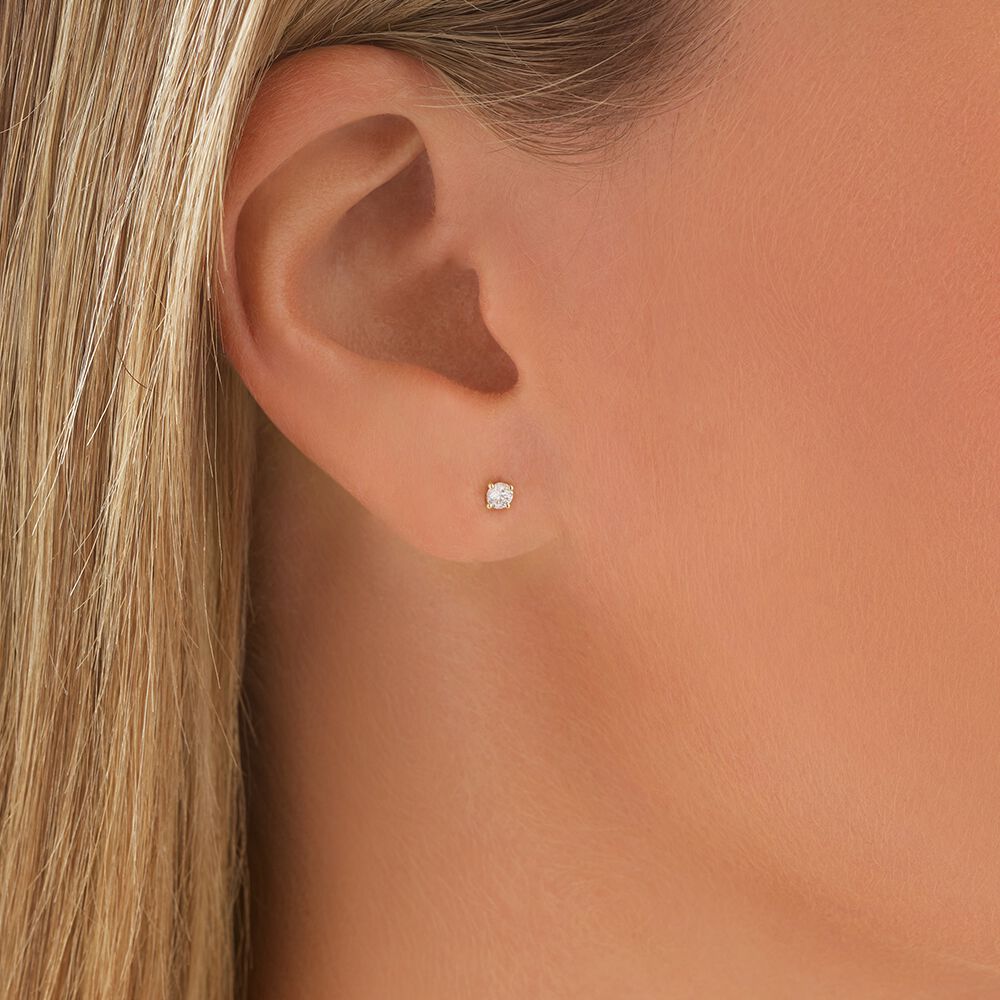 Stud Earrings with 0.15 Carat TW of Diamonds in 10ct Yellow Gold
