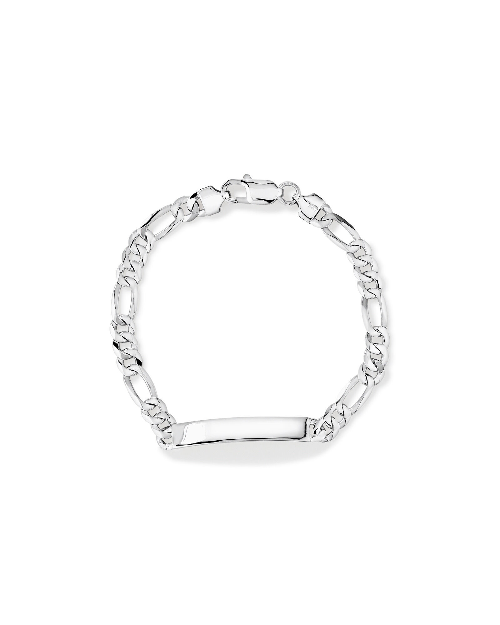 21cm (8.2") Figaro ID Bracelet in Sterling Silver