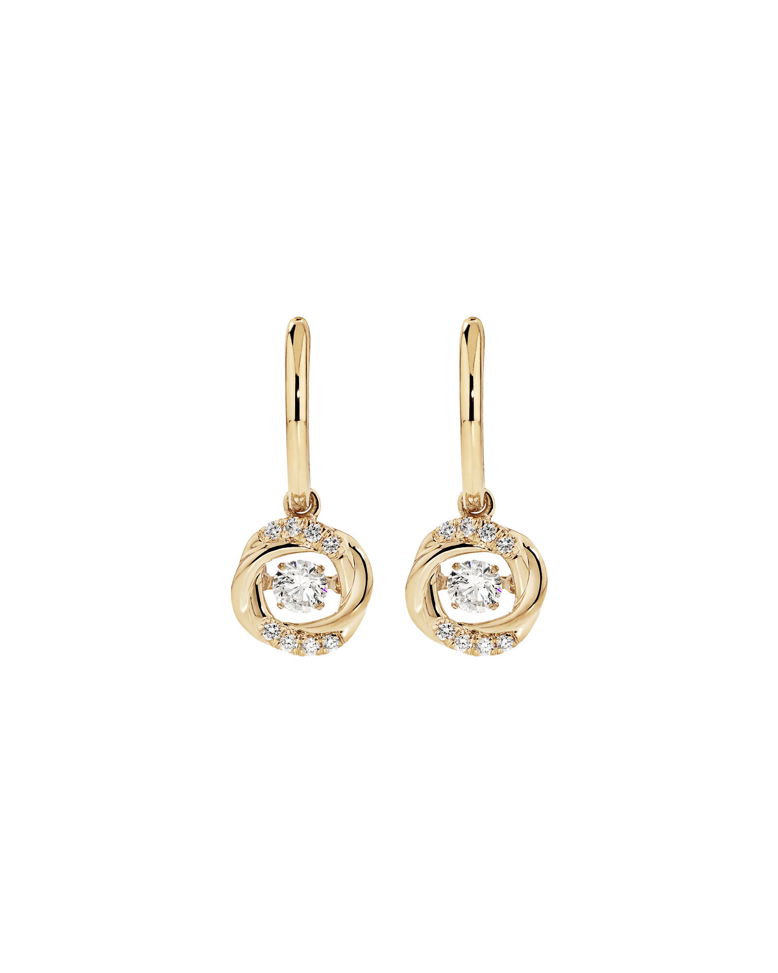 Lume Lab Swirl Huggie Earrings with 0.60 Carat TW of Laboratory-Grown Diamonds in 10kt Yellow Gold