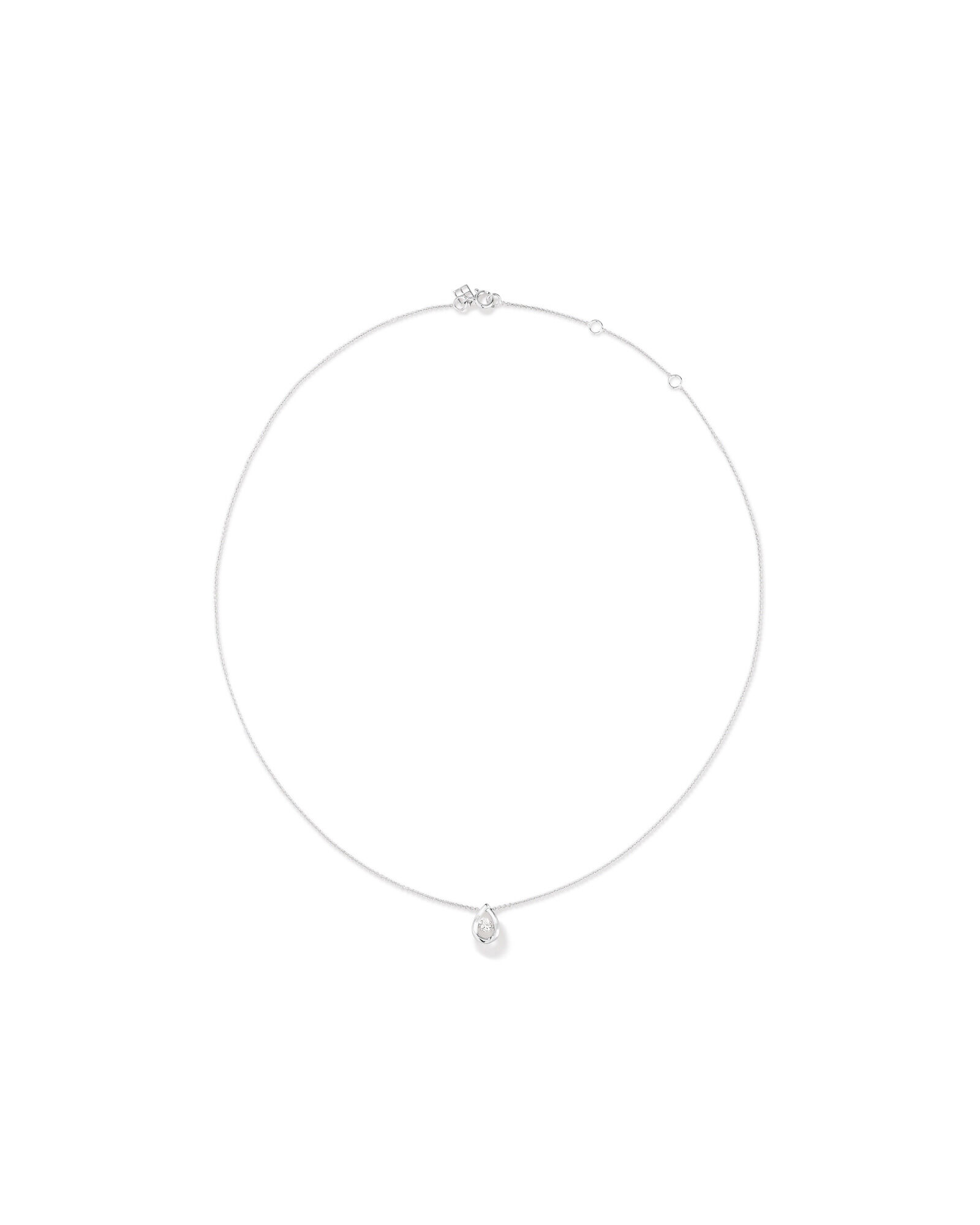 Lume Lab Pear Pendant with 0.10 Carat TW of Laboratory-Grown Diamond in Sterling Silver