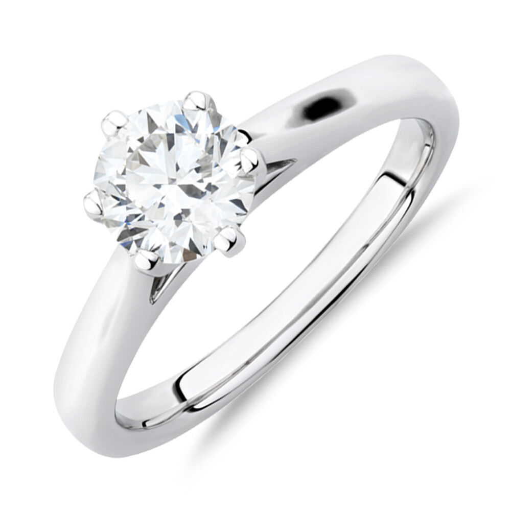 Certified Solitaire Engagement Ring with a 1 Carat TW Diamond in 14kt White Gold
