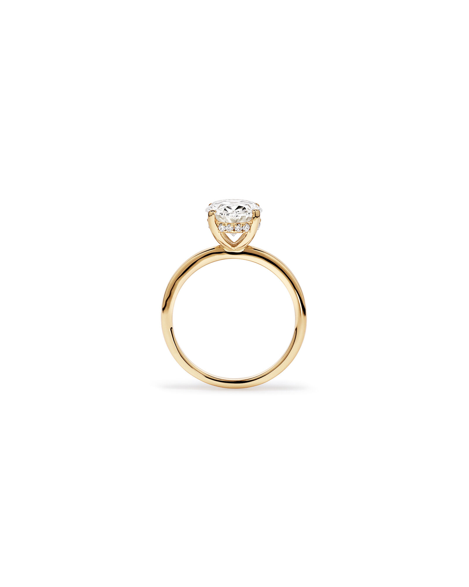3.10 Carat TW Oval Cut Laboratory-Grown Diamond Solitaire Ring in 18kt Yellow Gold