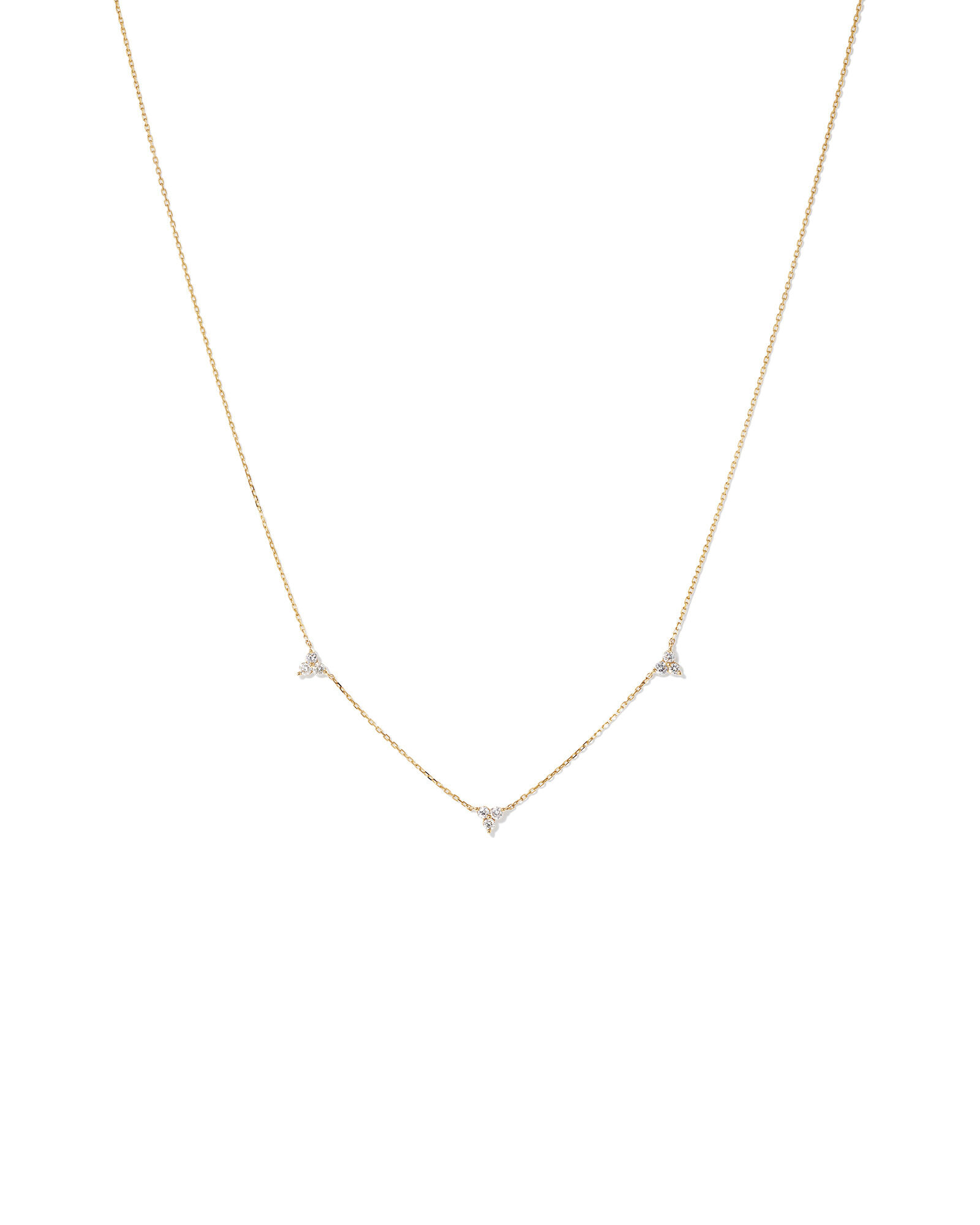 Station Necklace With 0.25 Carat TW Diamonds in 10kt Yellow Gold