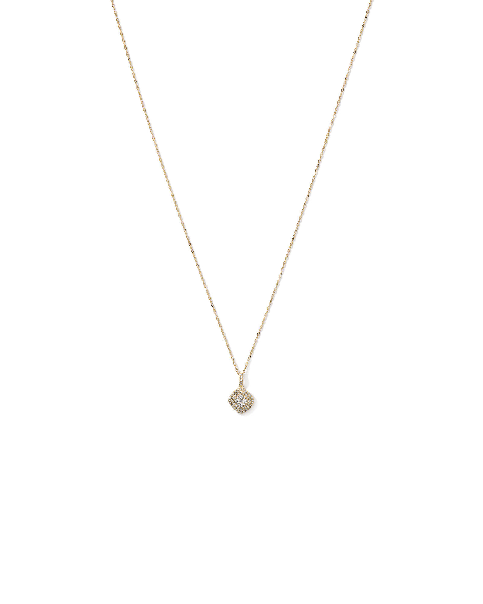 0.30 Carat TW Cushion Shaped Diamond Cluster Pendant Necklace in 10kt Yellow Gold