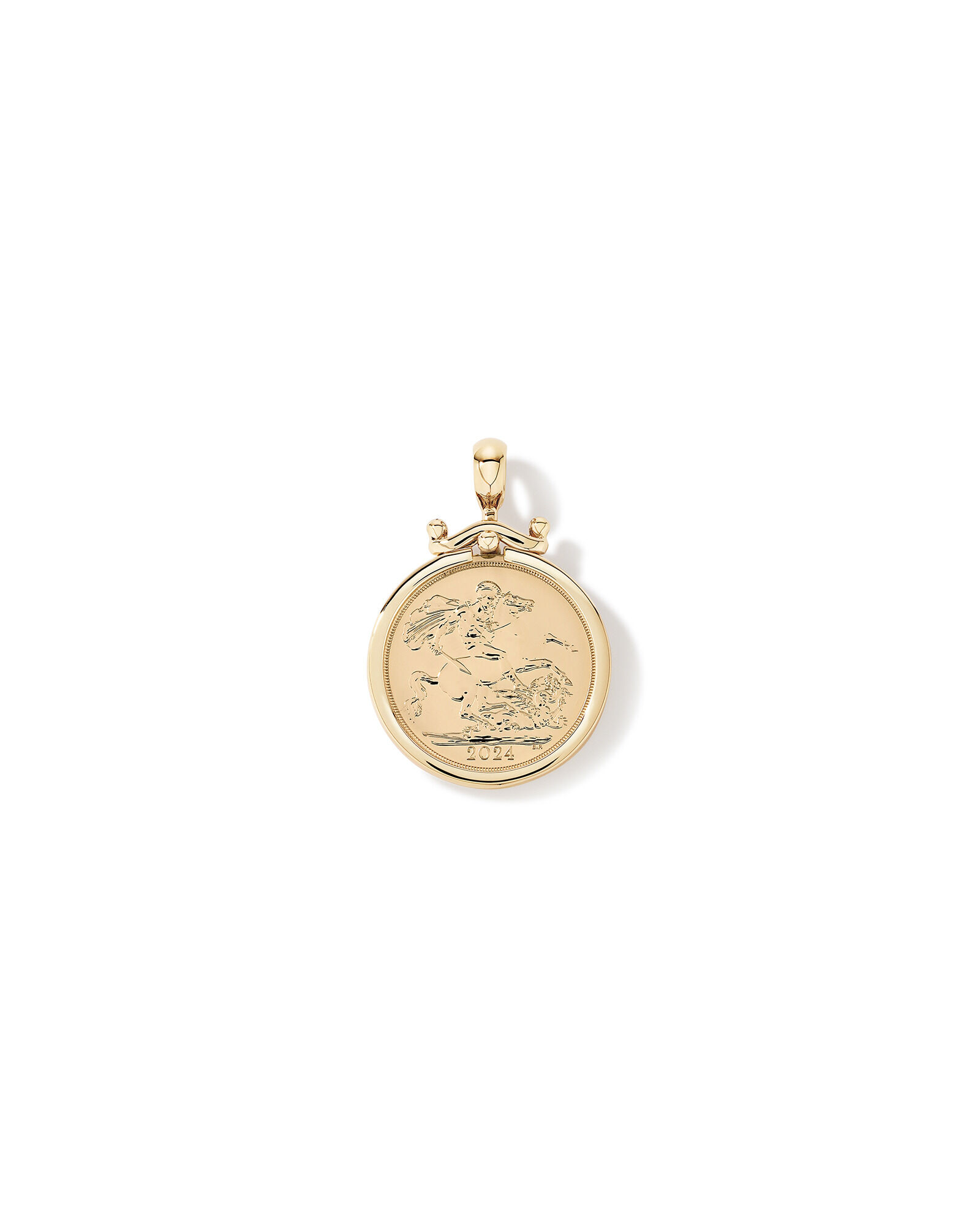 Half Sovereign Medallion Pendant in 10kt and 22kt Yellow Gold