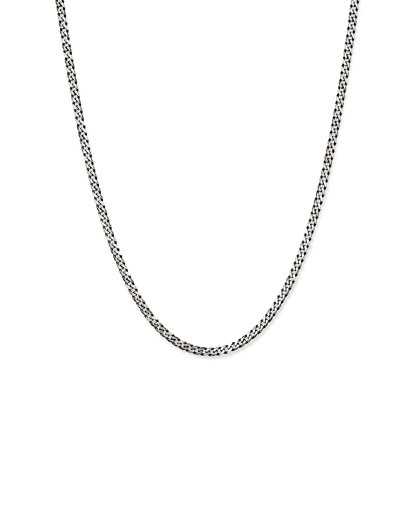 60cm (24") Oxidised Curb Chain in Sterling Silver