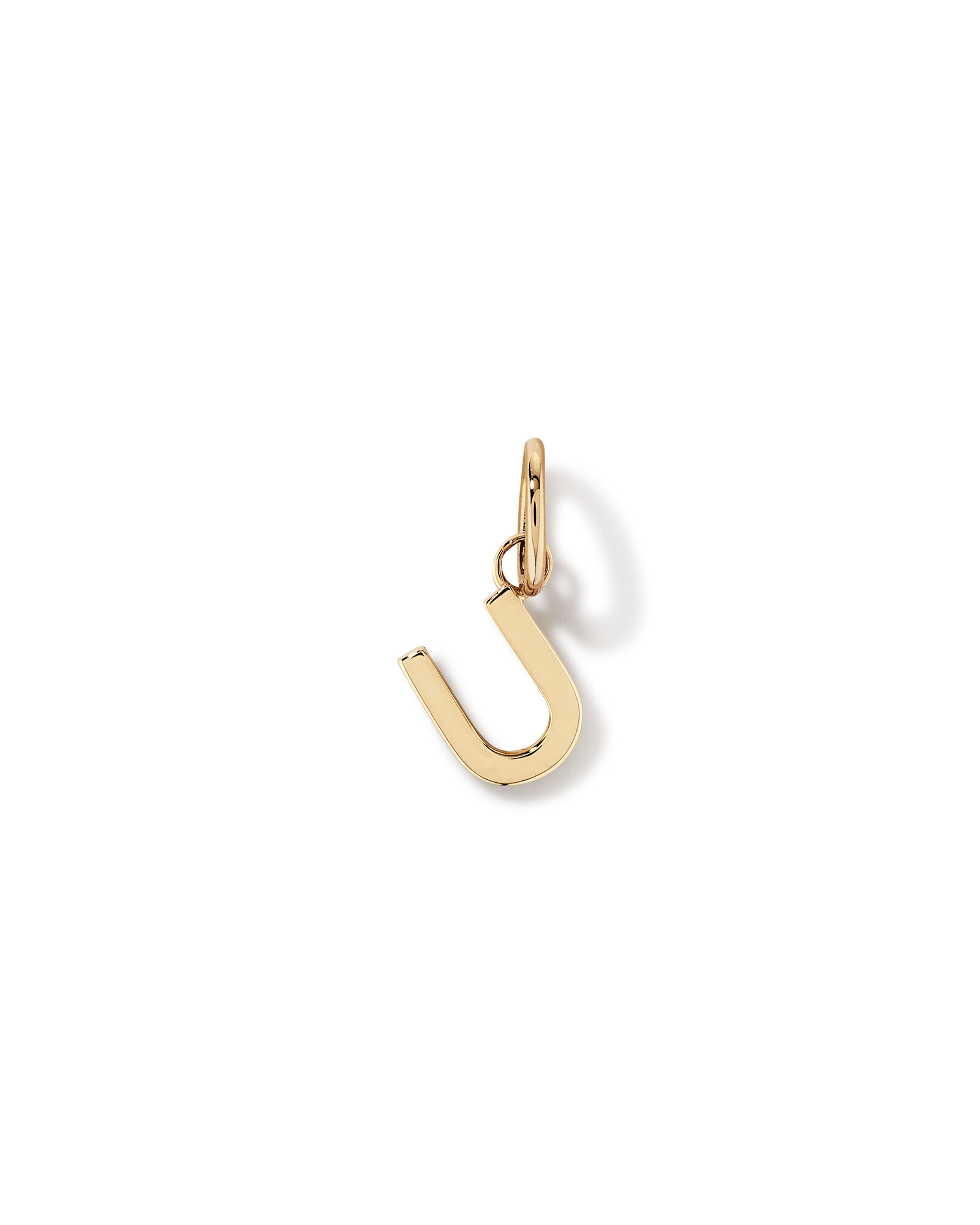 Letter U Initial Pendant in 10kt Yellow Gold