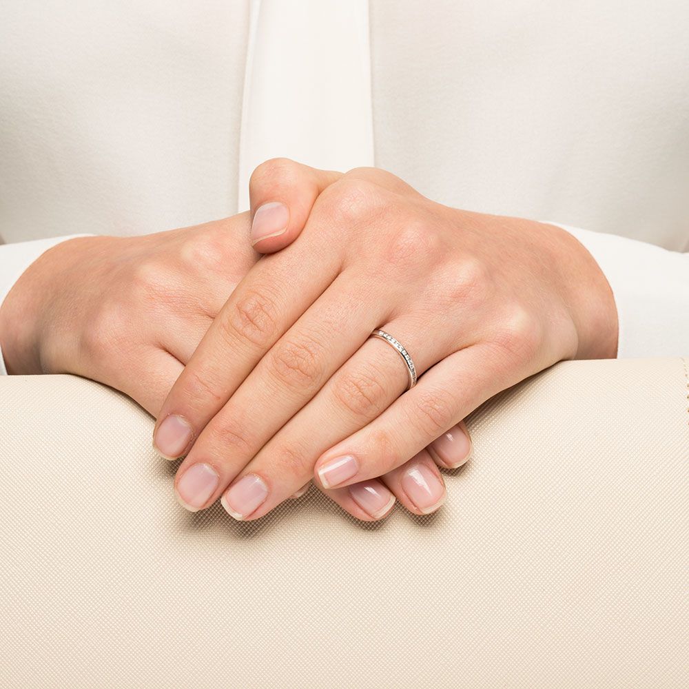 Wedding Band with 0.15 Carat TW of Diamonds in 14kt White Gold