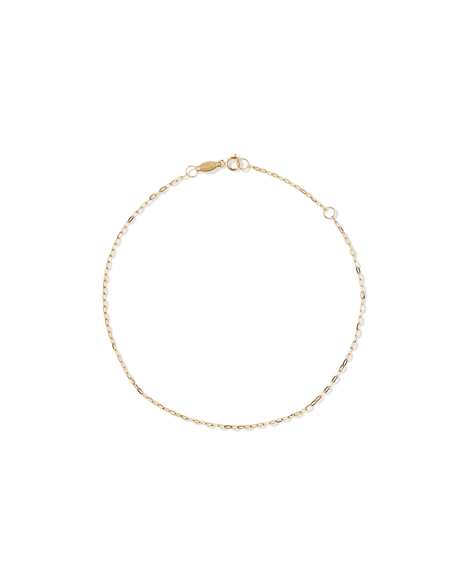 Flat Paperclip Chain Anklet in 10kt Yellow Gold