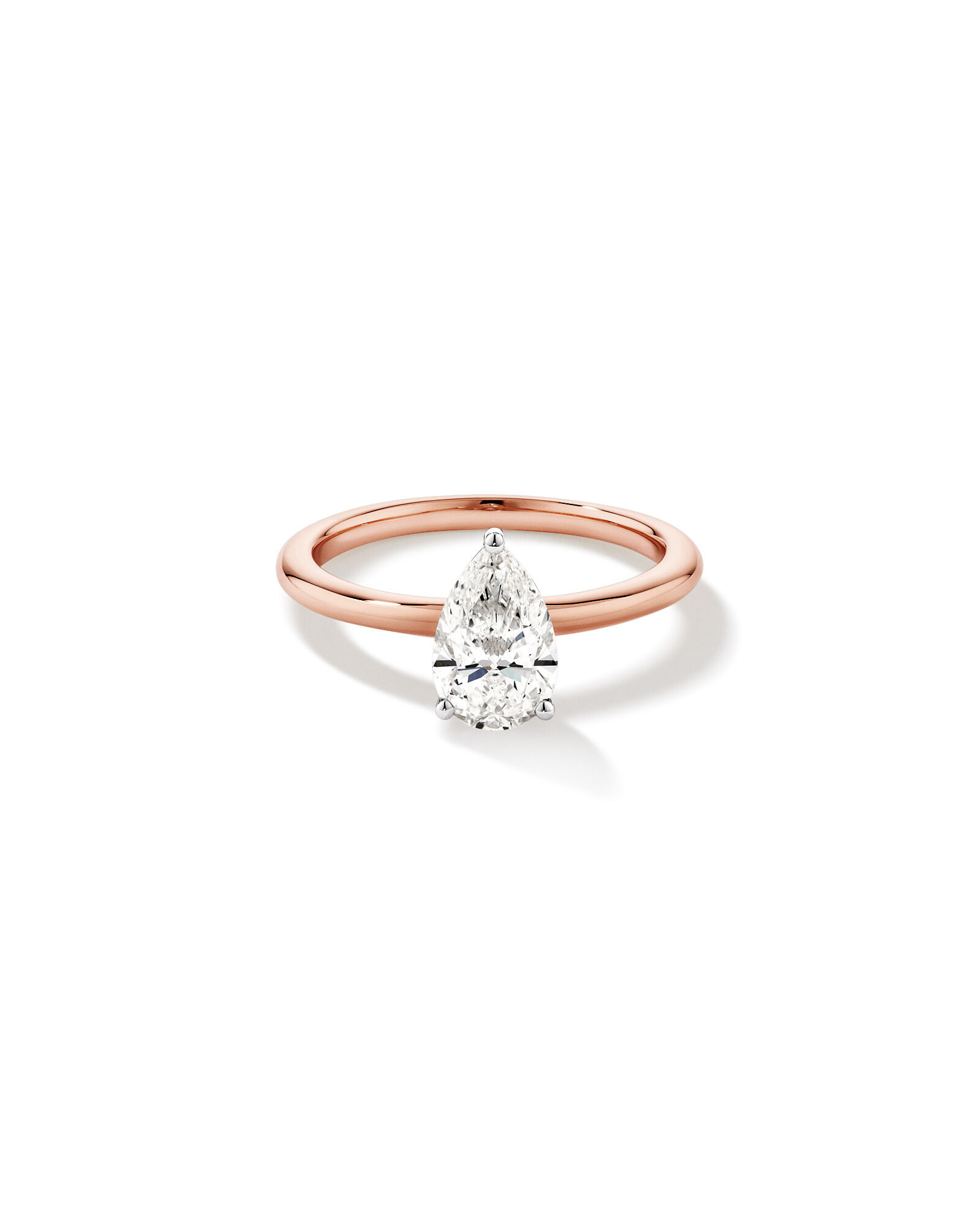1.25 Carat TW Pear Laboratory-Grown Diamond Solitaire Engagement ring in 14kt Rose and White Gold